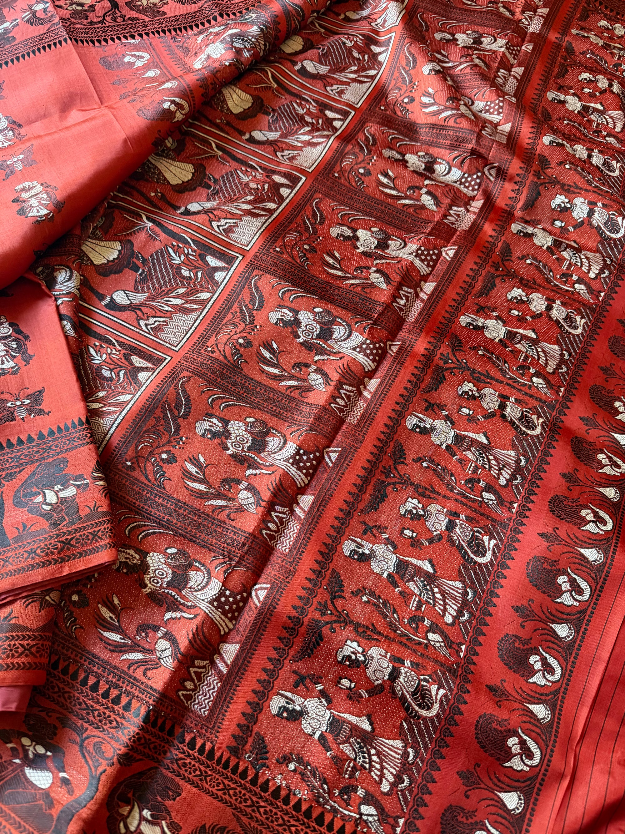 Baluchari Silk - Brick Rust