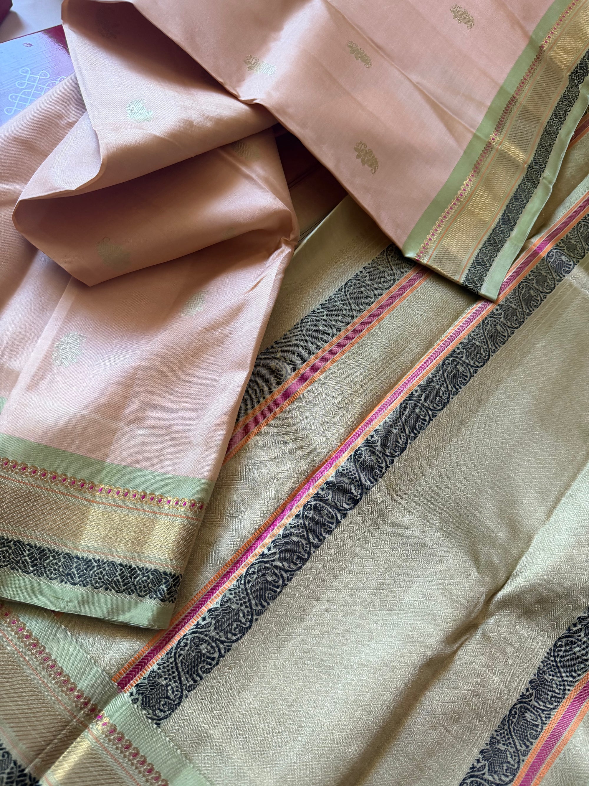 SWARA: Kanjivaram Silk : Rose Gold