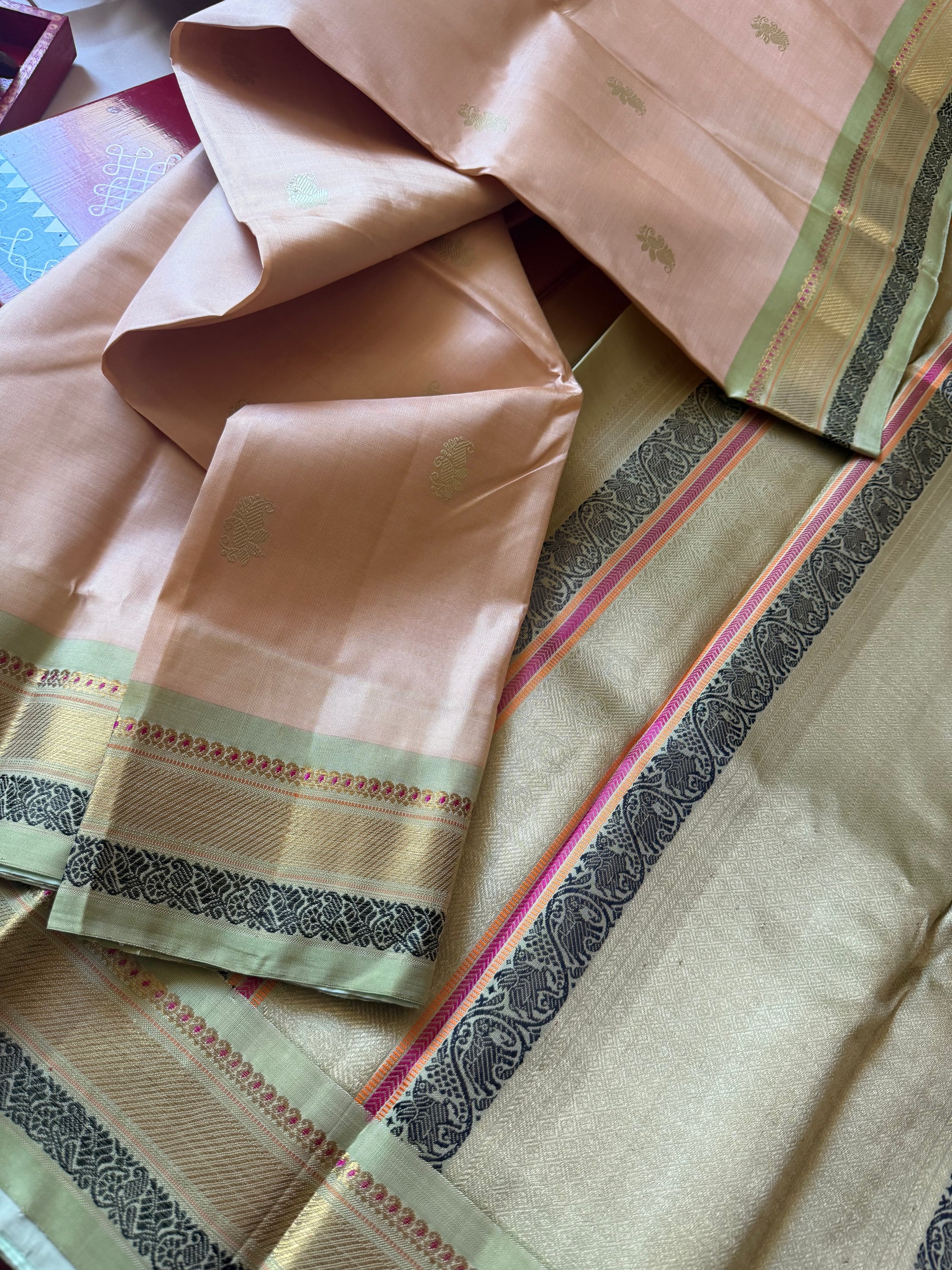 SWARA: Kanjivaram Silk : Rose Gold