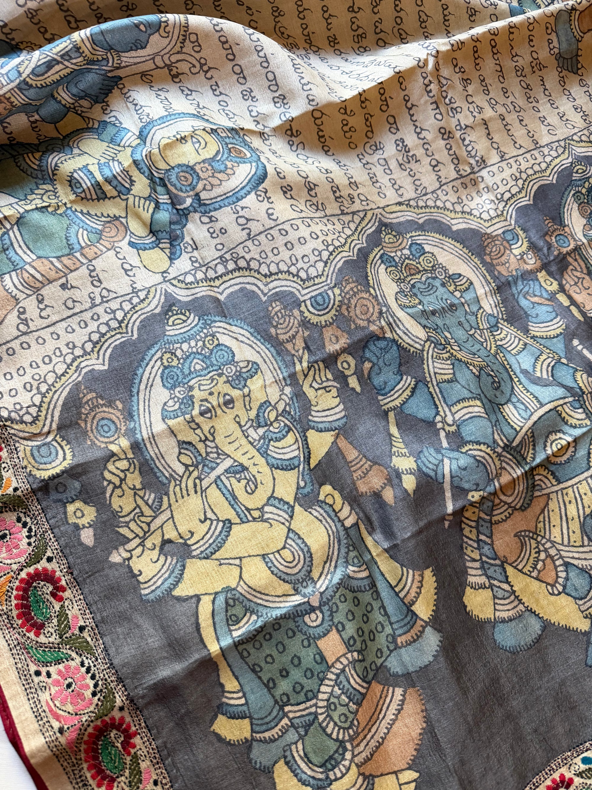 VRIKSHA: Kantha &amp; Pen Kalamkari on Tussar