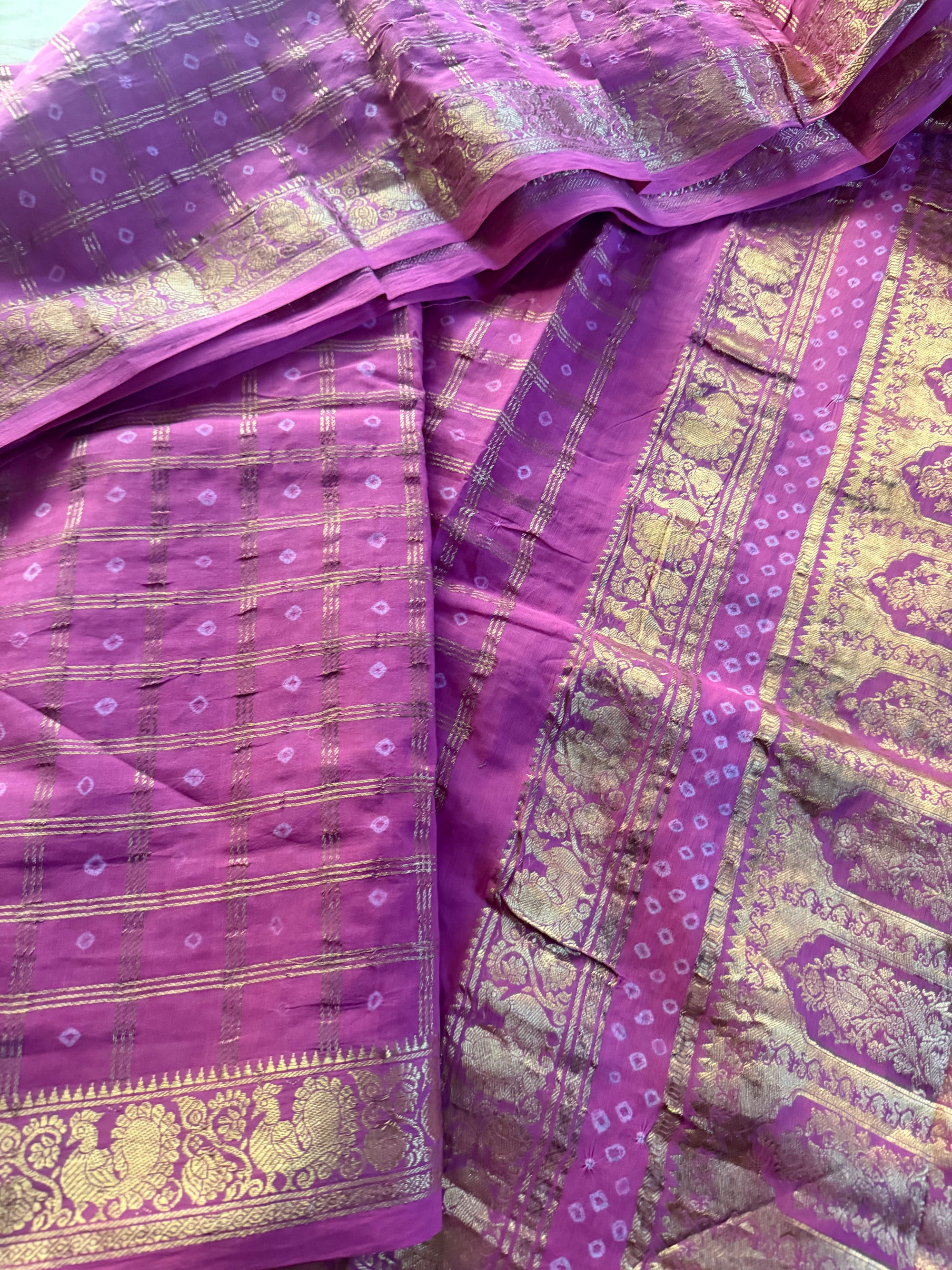 Handknotted Sungudi - London pet (Rose milk pink)
