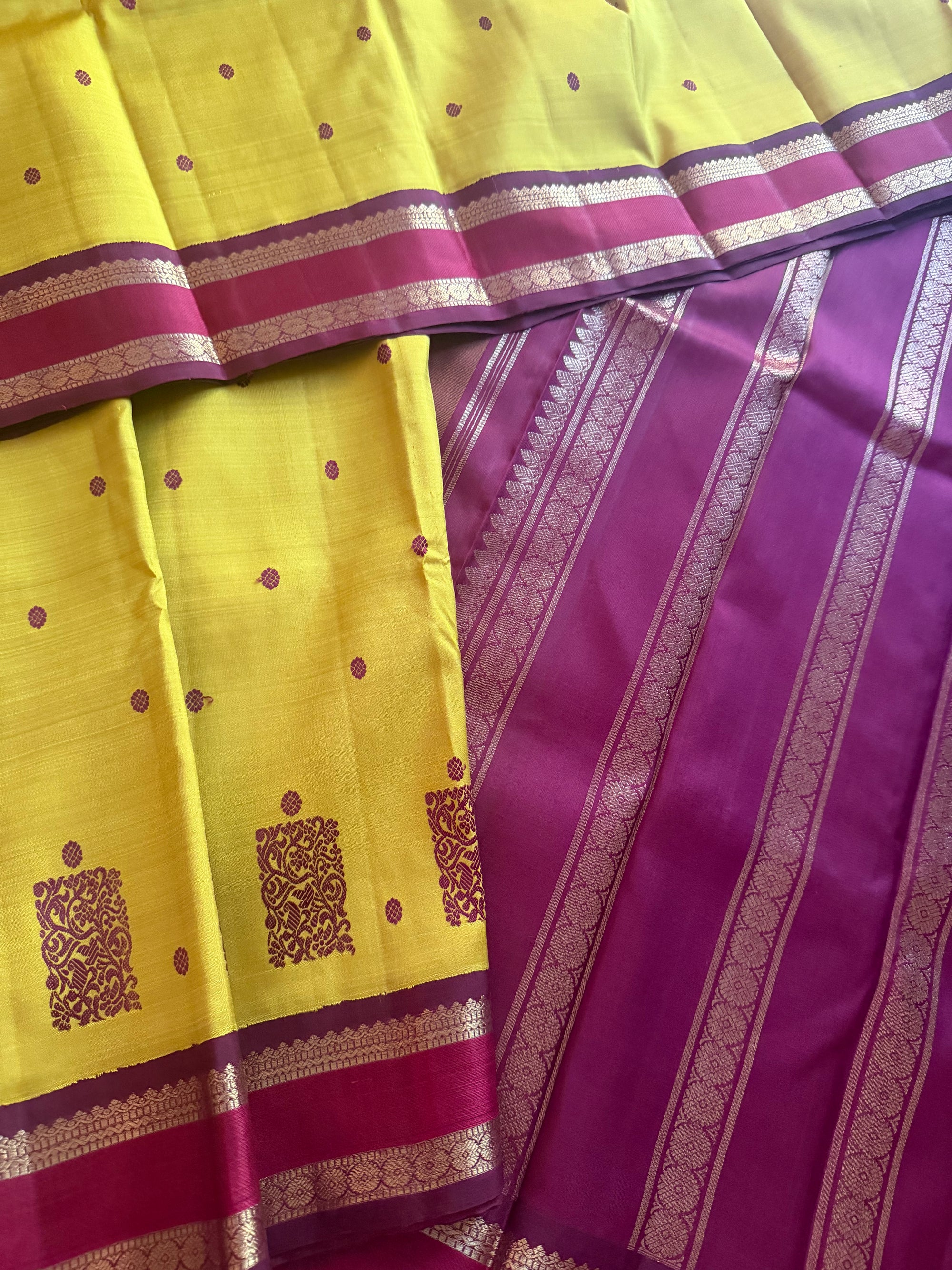 MYTHILI:  Vintage Inspired Korvai Kanjivaram with beetu butta (Sampanga)