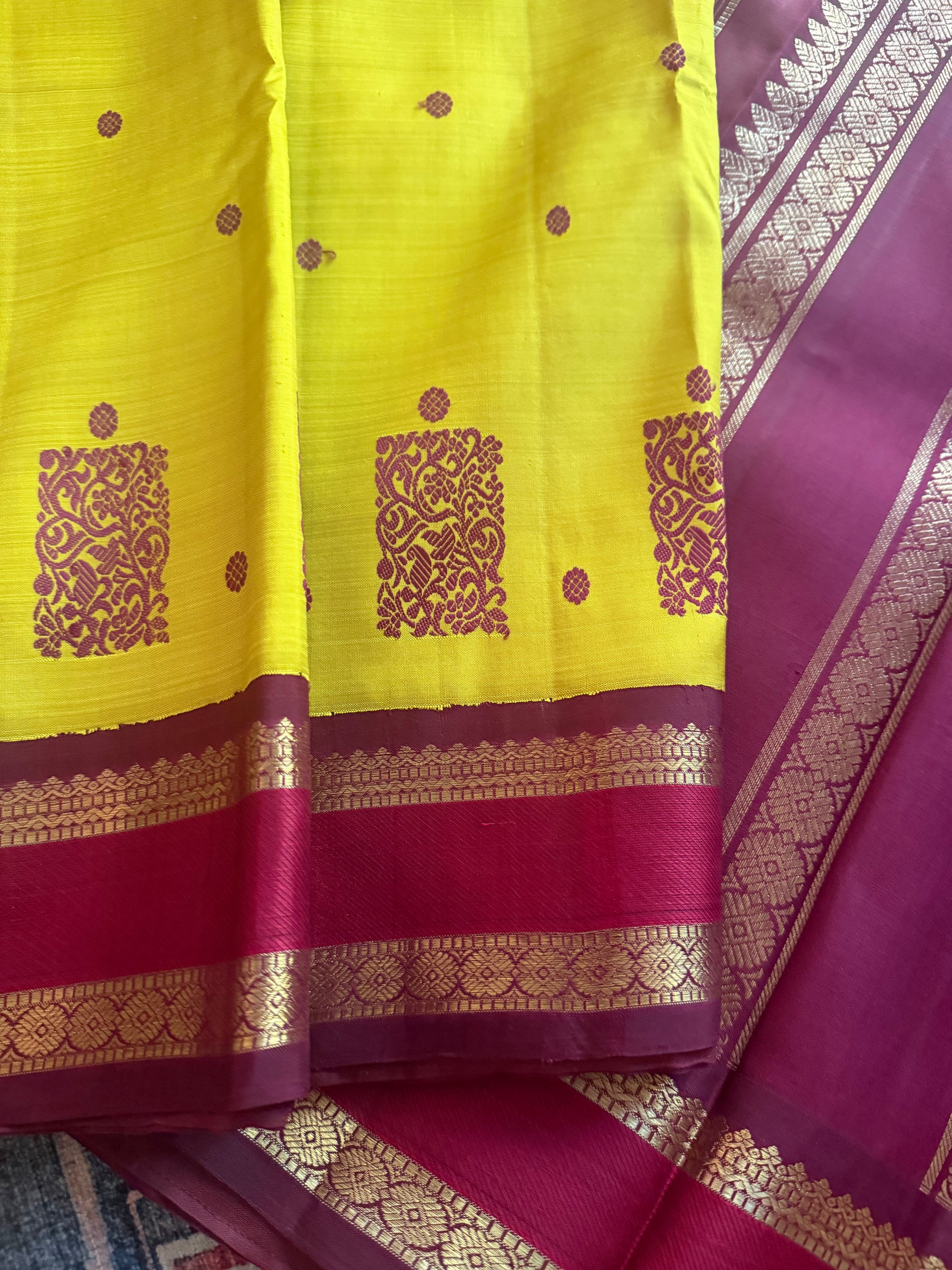 MYTHILI:  Vintage Inspired Korvai Kanjivaram with beetu butta (Sampanga)
