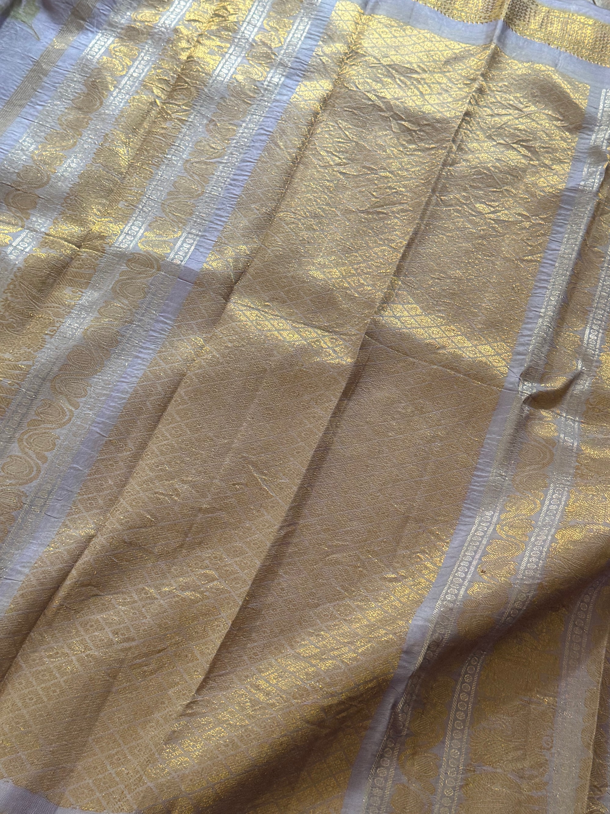 Pure Gadwal Silk with Ecoprints