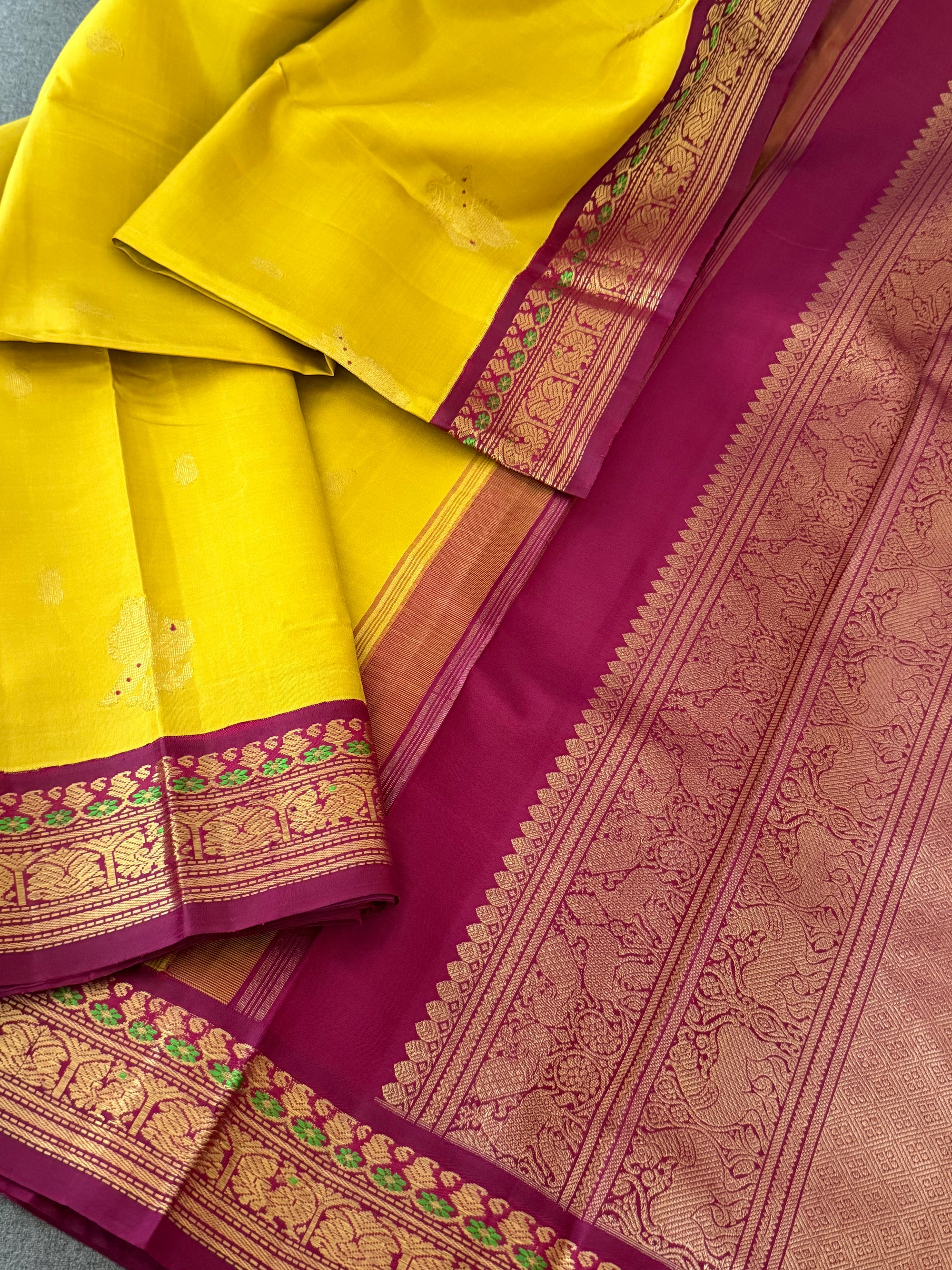 MYTHILI:   Korvai Kanjivaram Silk (Sampanga &amp; Purple)