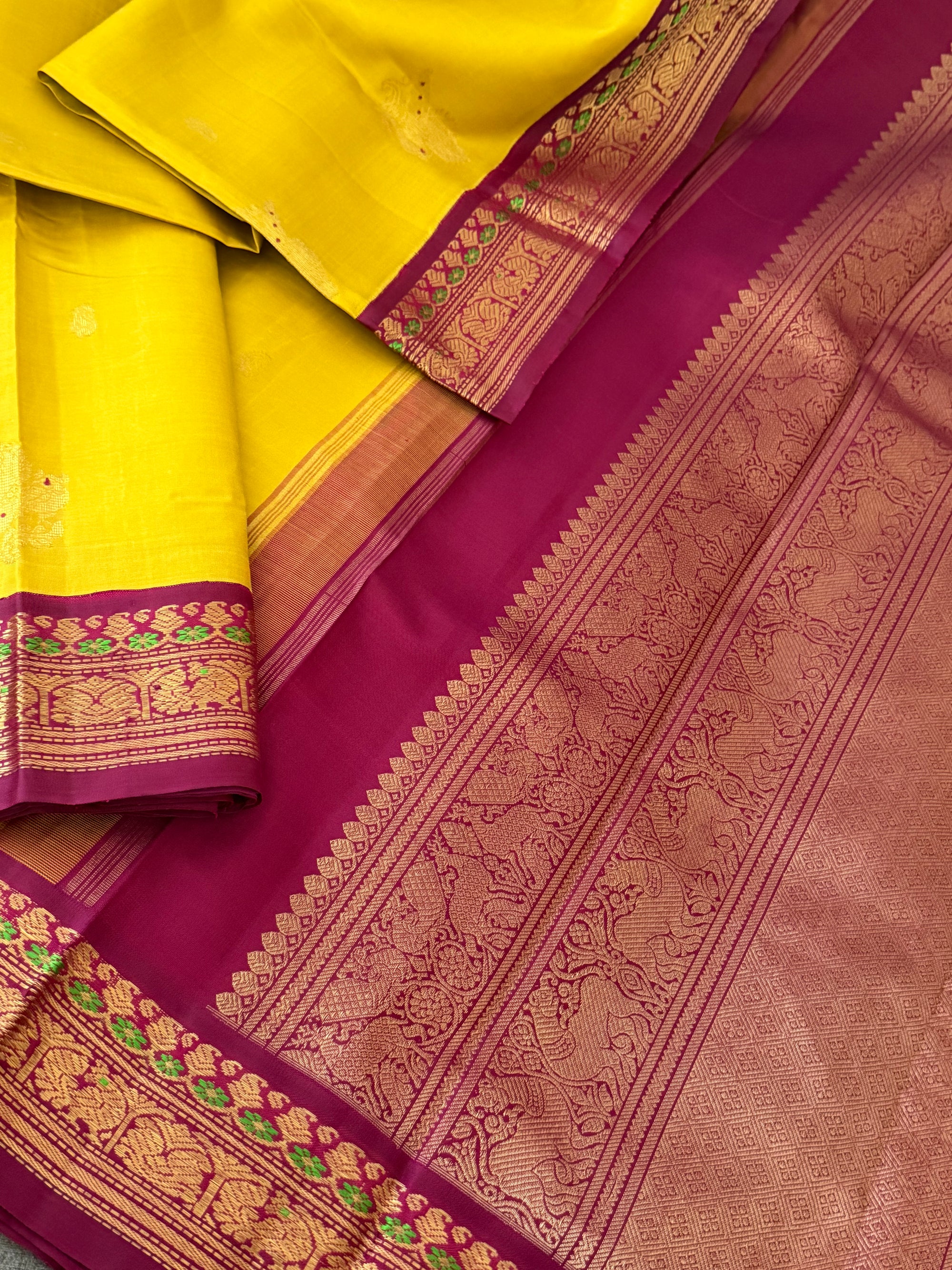 MYTHILI:   Korvai Kanjivaram Silk (Sampanga &amp; Purple)