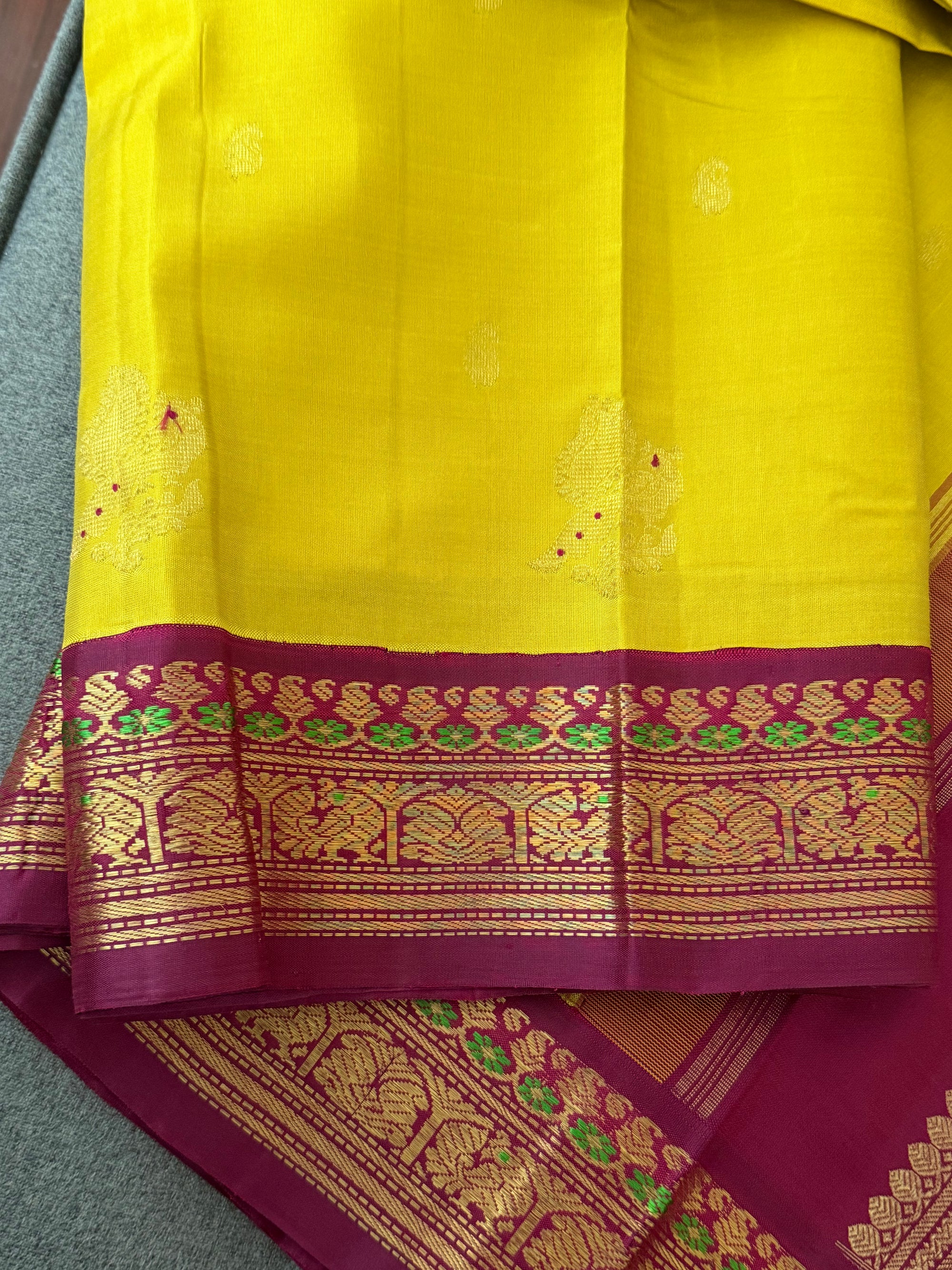 MYTHILI:   Korvai Kanjivaram Silk (Sampanga &amp; Purple)
