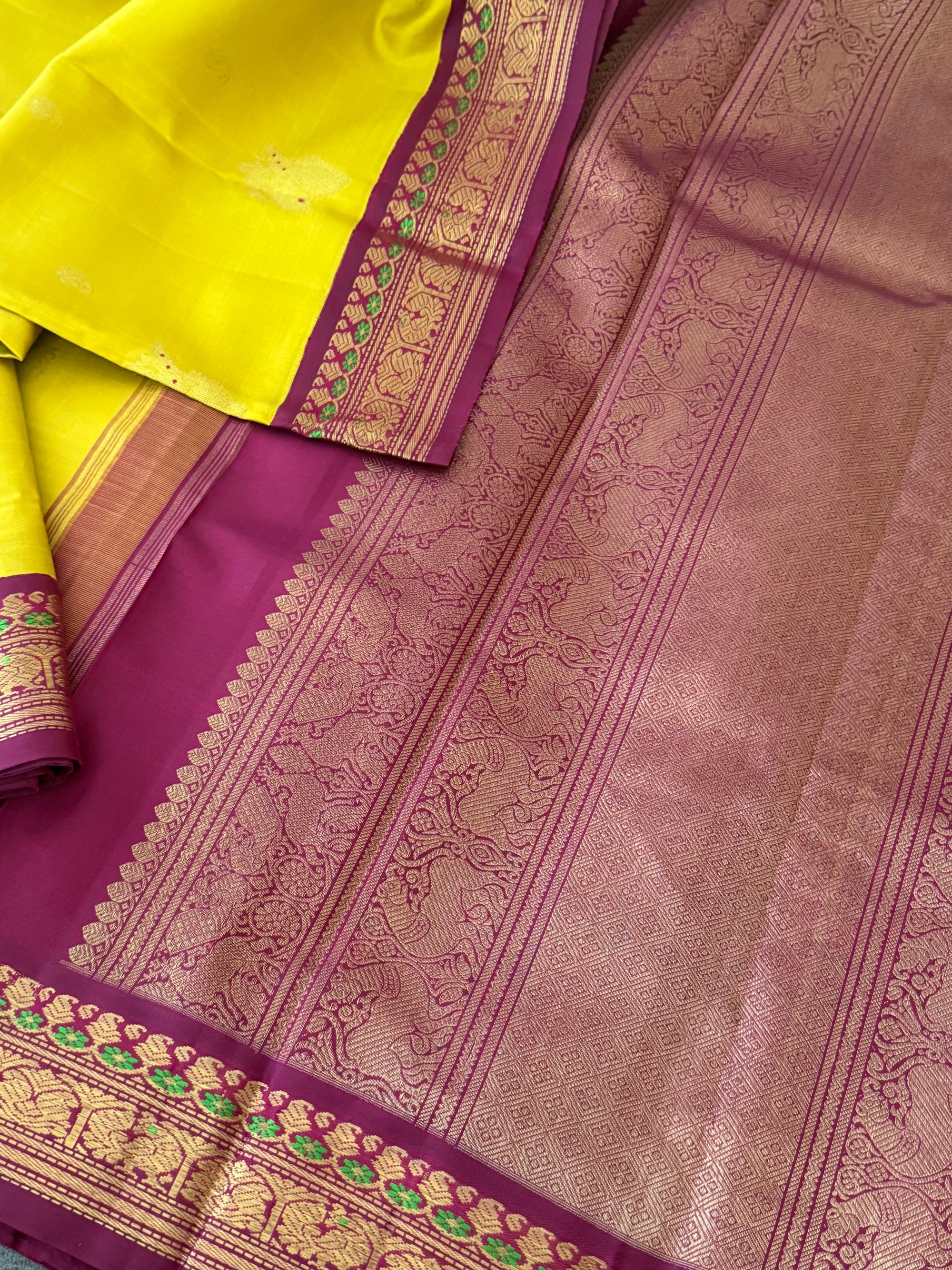MYTHILI:   Korvai Kanjivaram Silk (Sampanga &amp; Purple)