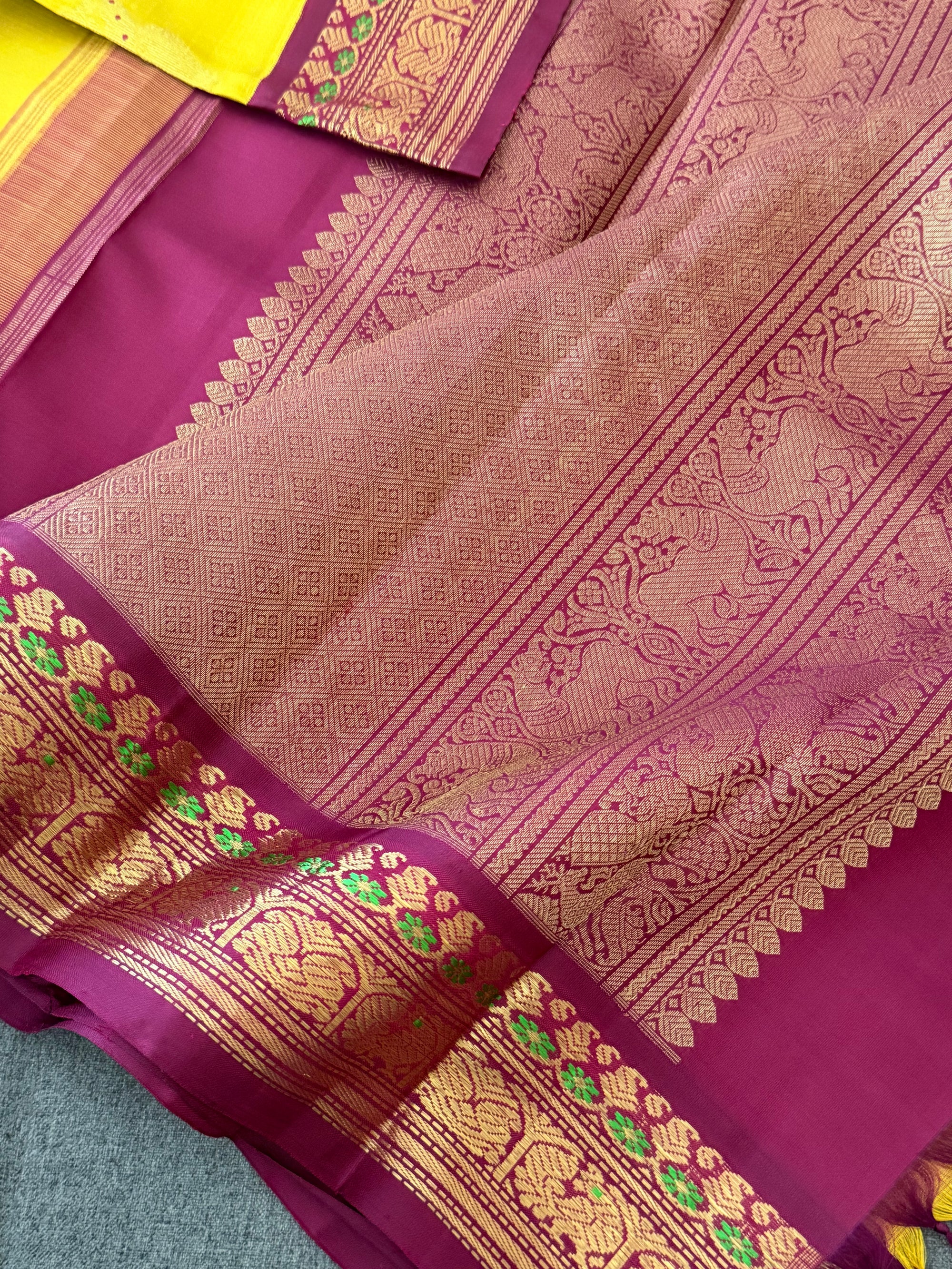 MYTHILI:   Korvai Kanjivaram Silk (Sampanga &amp; Purple)