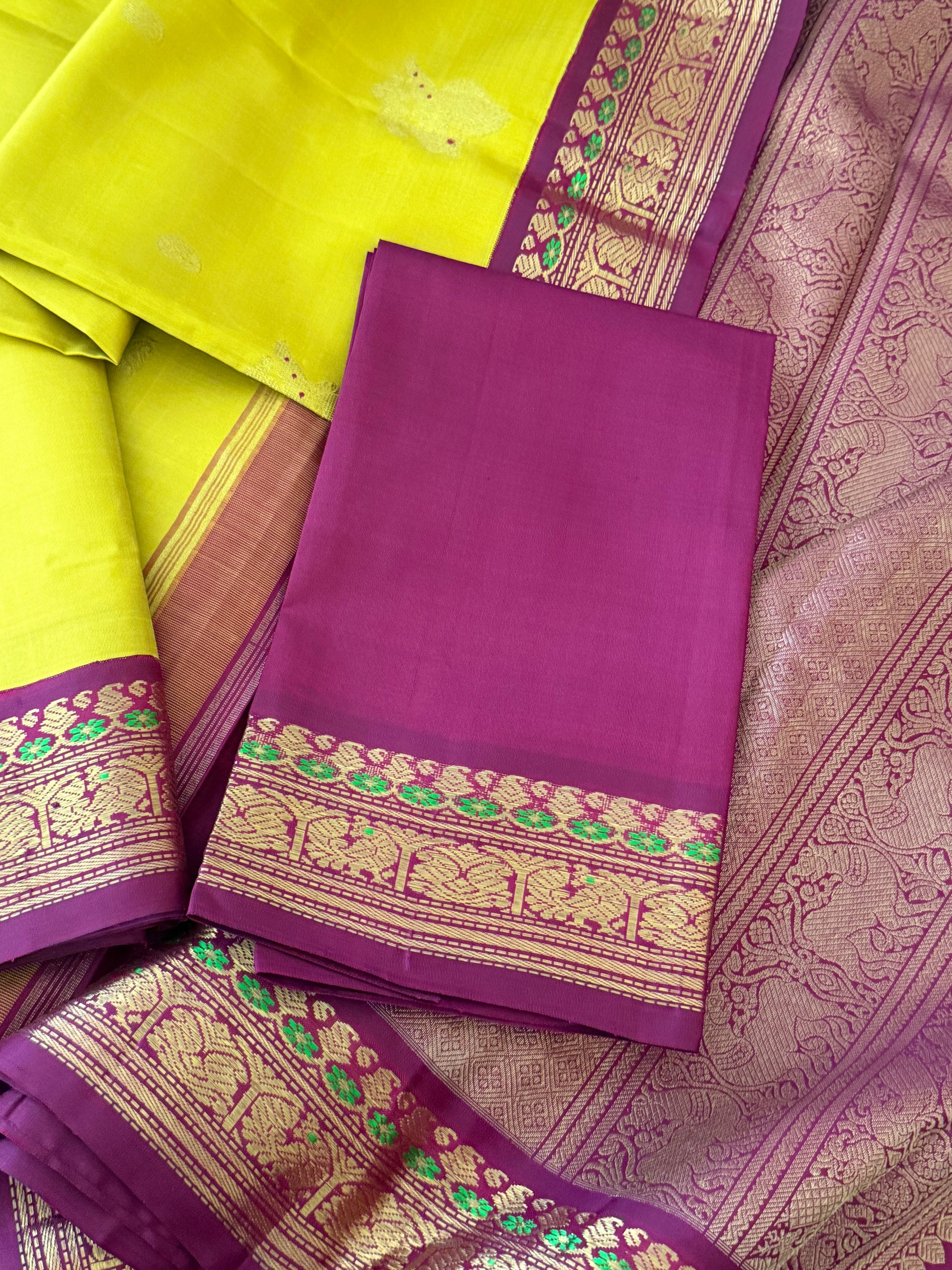 MYTHILI:   Korvai Kanjivaram Silk (Sampanga &amp; Purple)