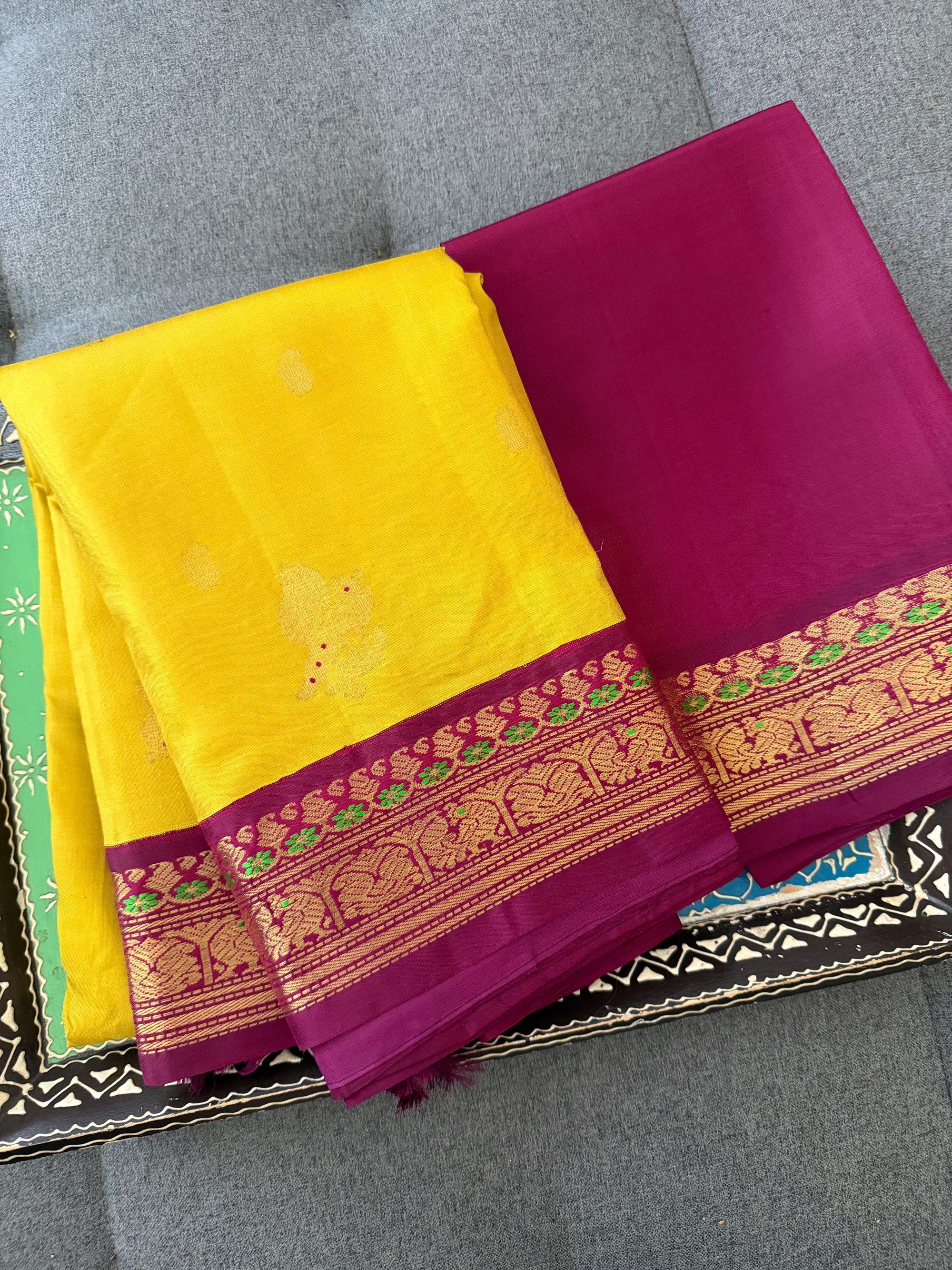 MYTHILI:   Korvai Kanjivaram Silk (Sampanga &amp; Purple)