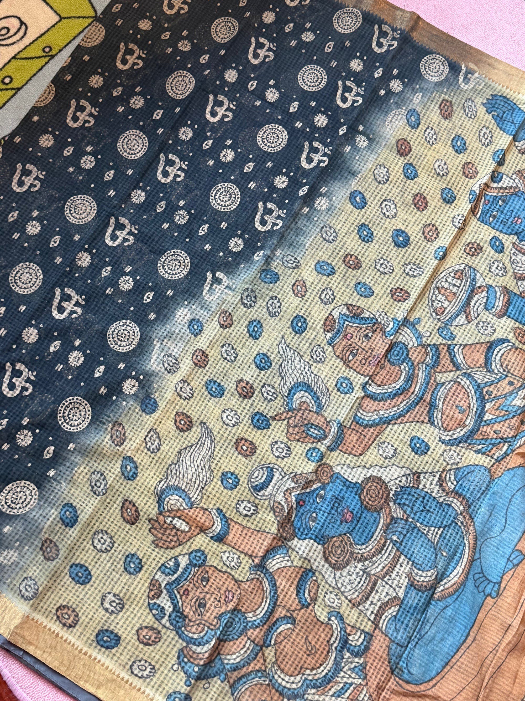 Blockprints + Kalamkari on Mangalagiri Cotton