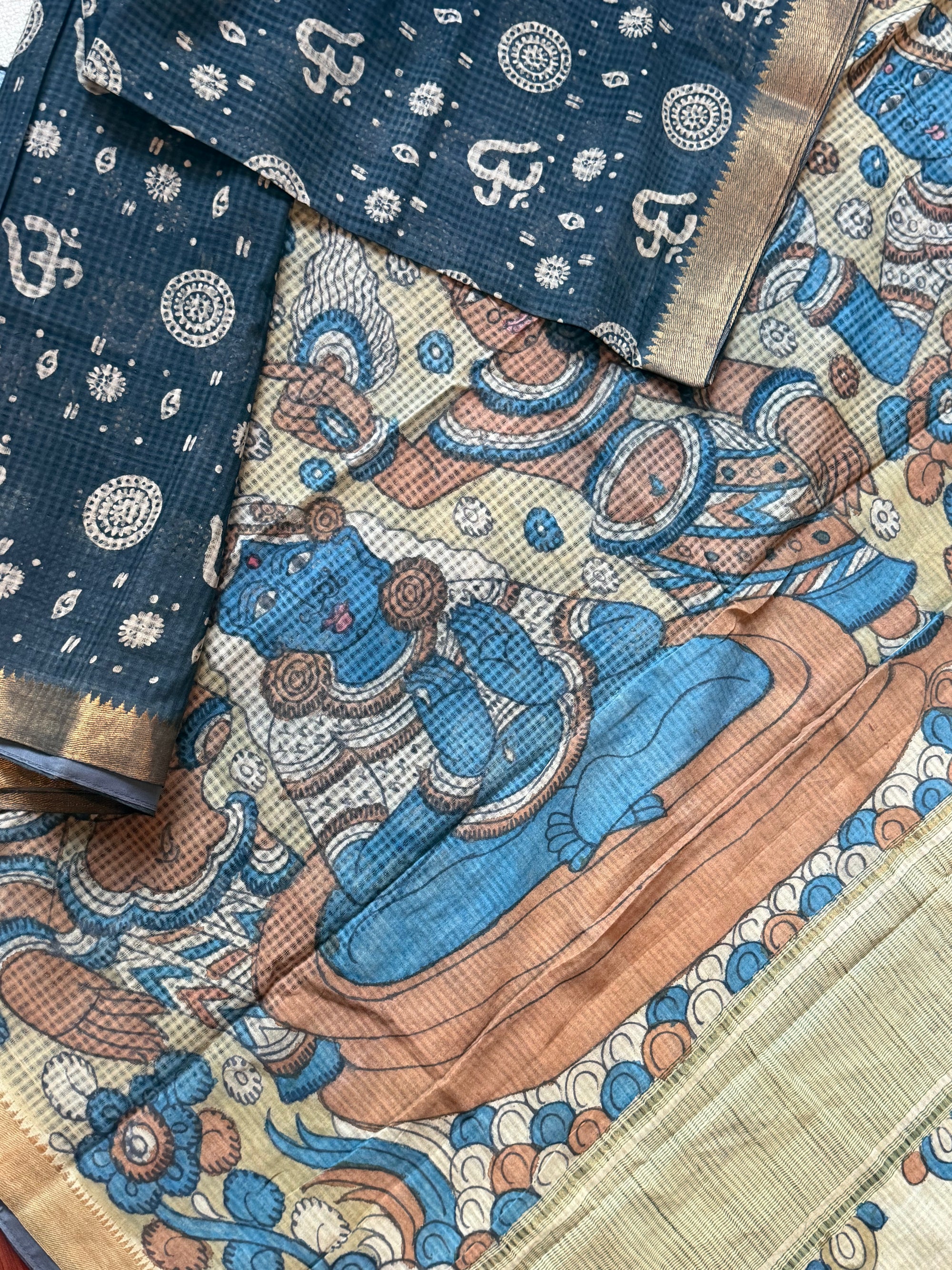 Blockprints + Kalamkari on Mangalagiri Cotton