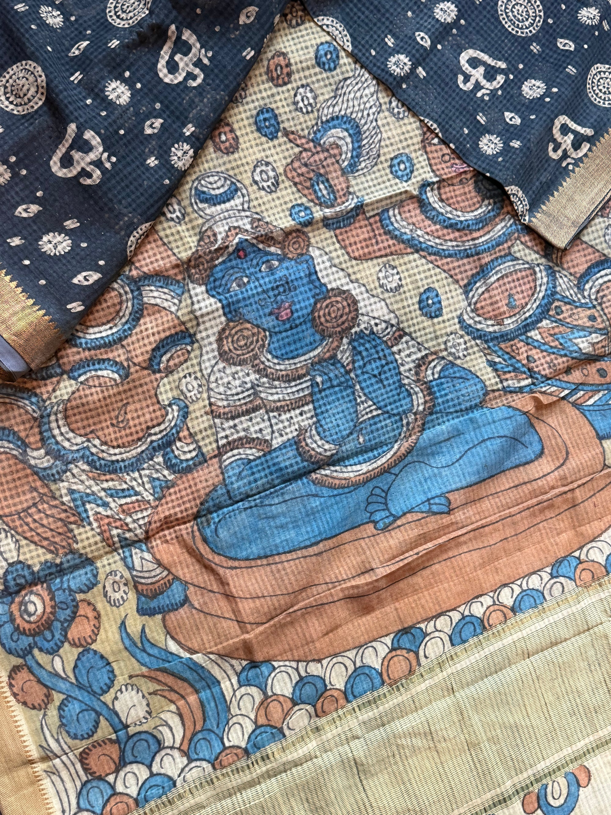 Blockprints + Kalamkari on Mangalagiri Cotton