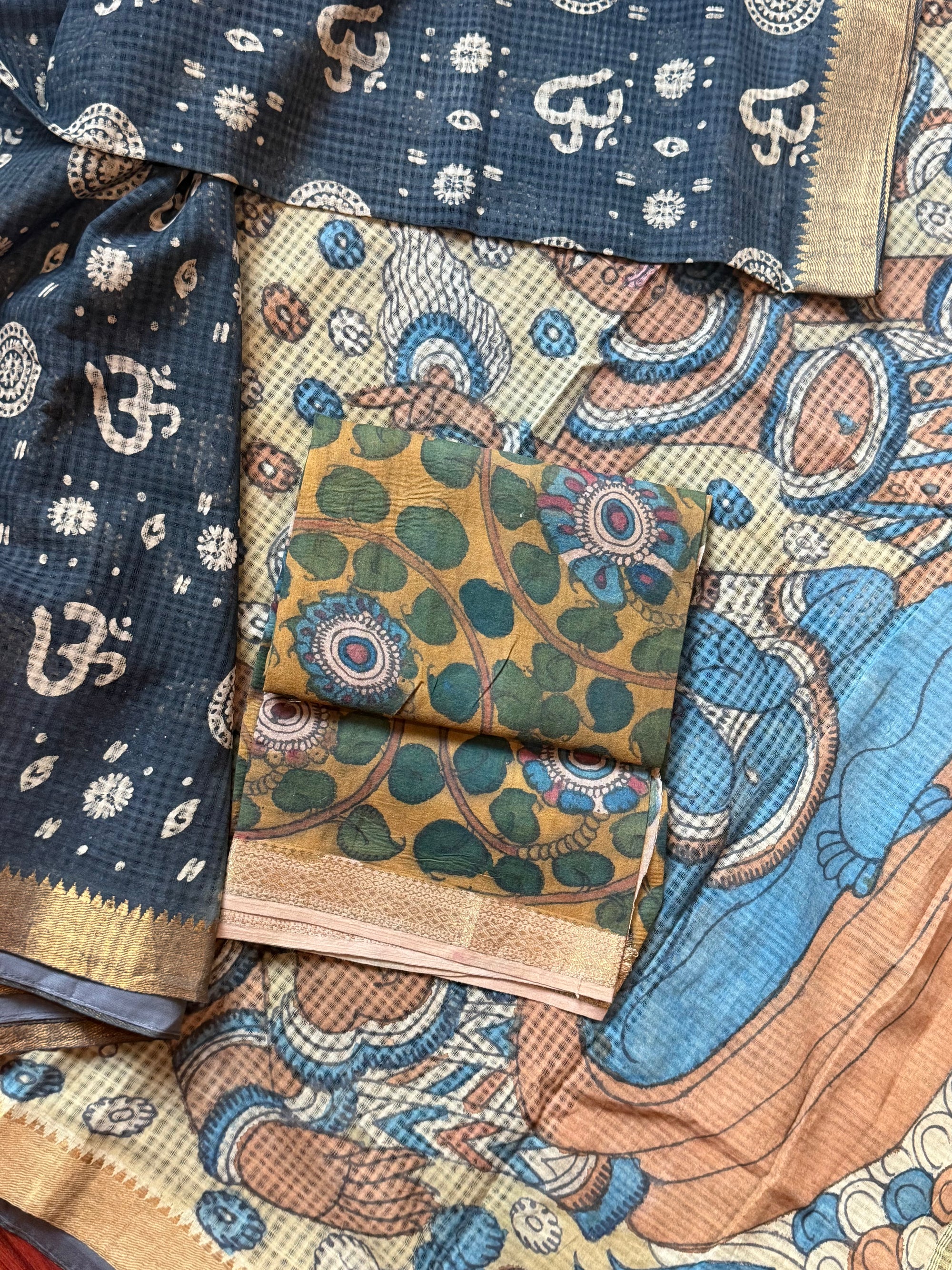 Blockprints + Kalamkari on Mangalagiri Cotton