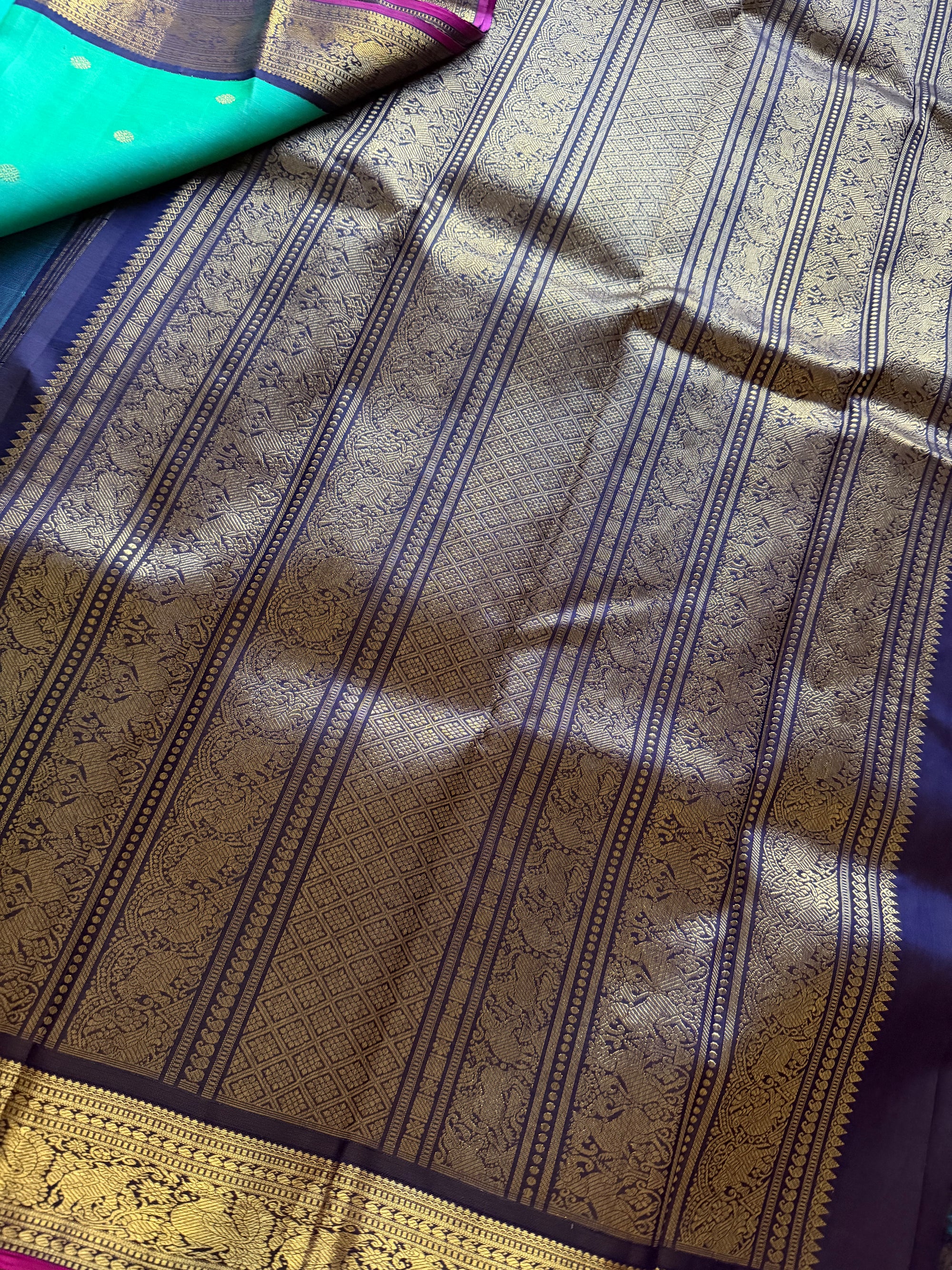 MYTHILI:  Jewel tone Blue green (dual tone)  + Navy blue
