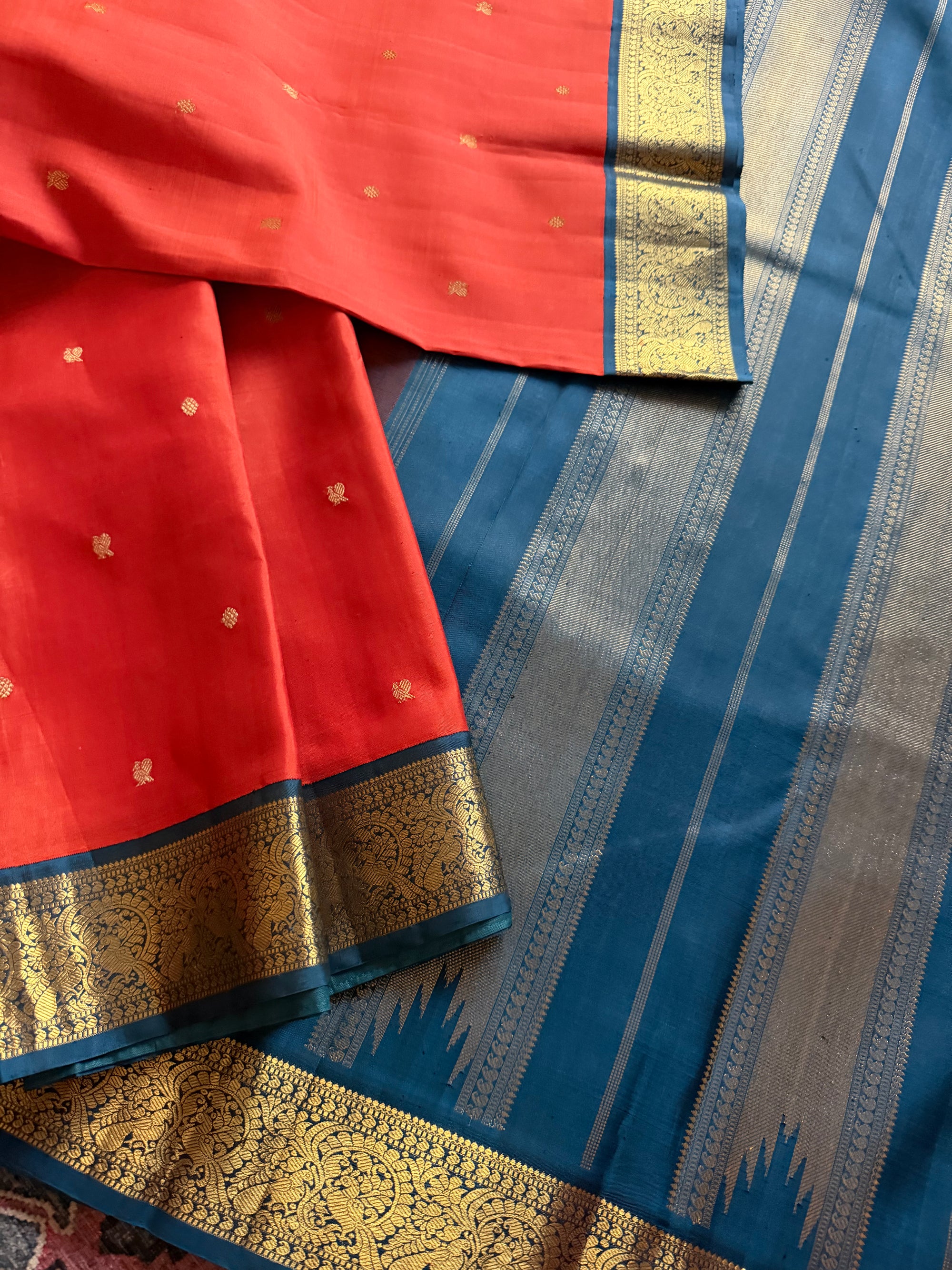 MYTHILI:  Rust Orange + Teal