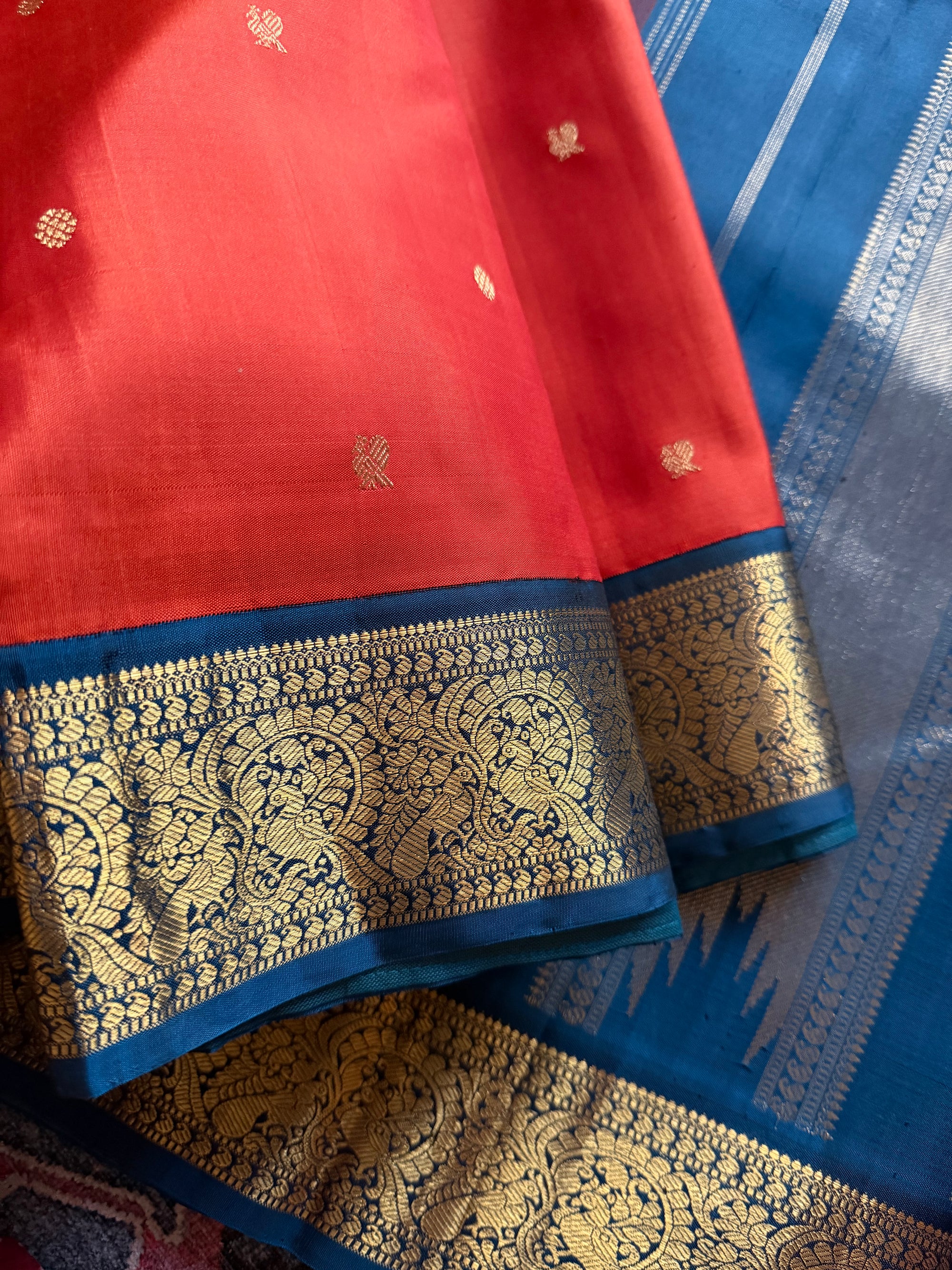 MYTHILI:  Rust Orange + Teal
