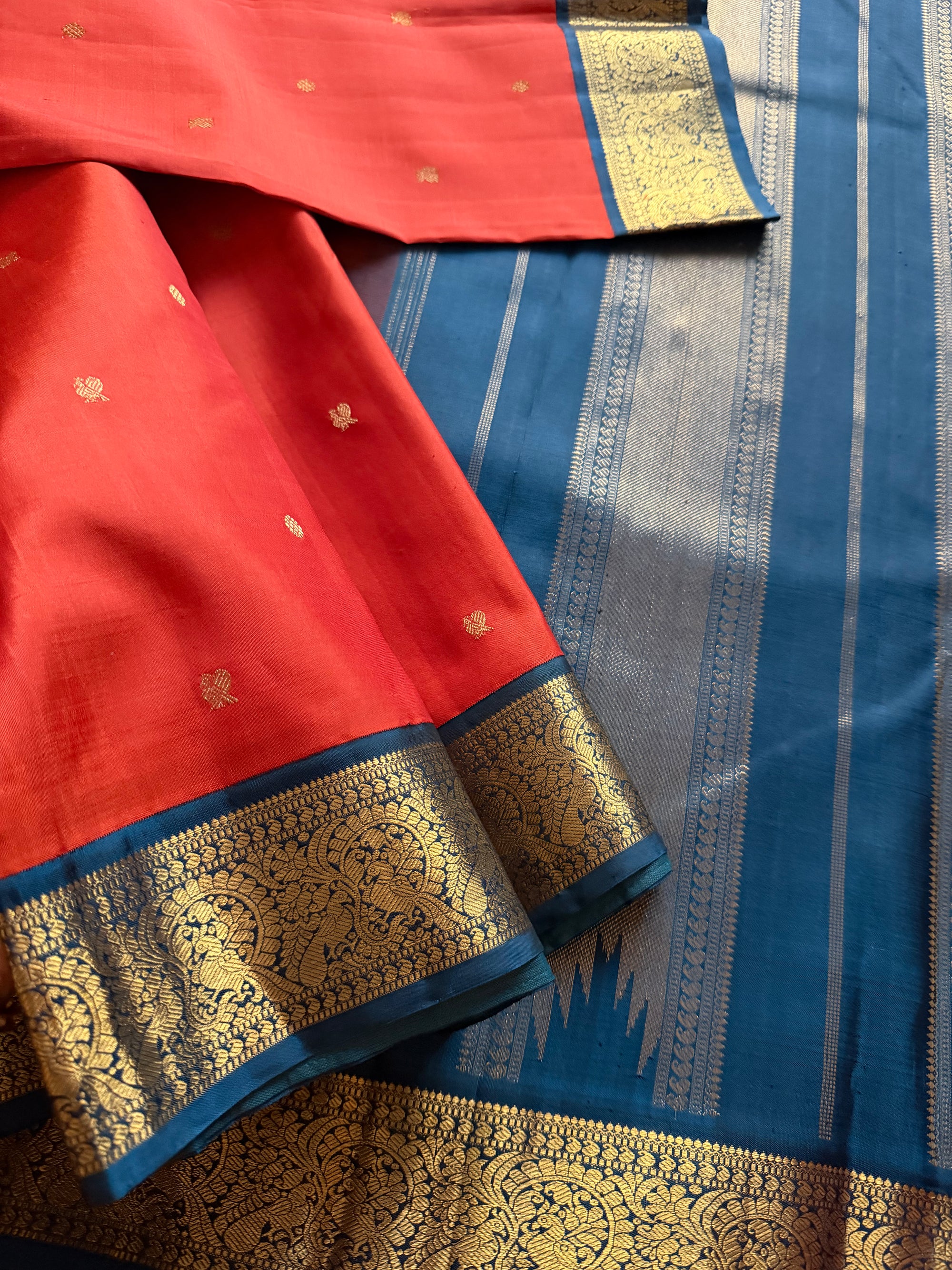 MYTHILI:  Rust Orange + Teal