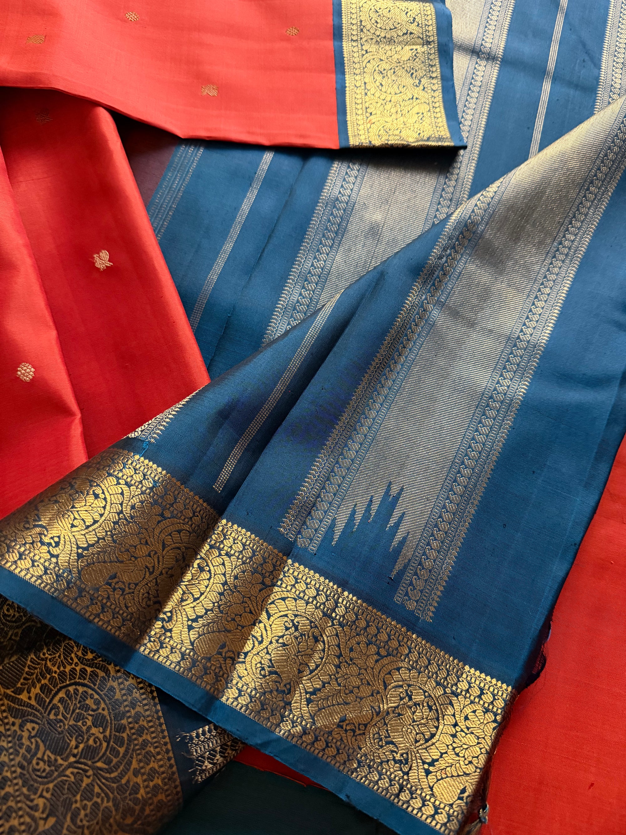 MYTHILI:  Rust Orange + Teal