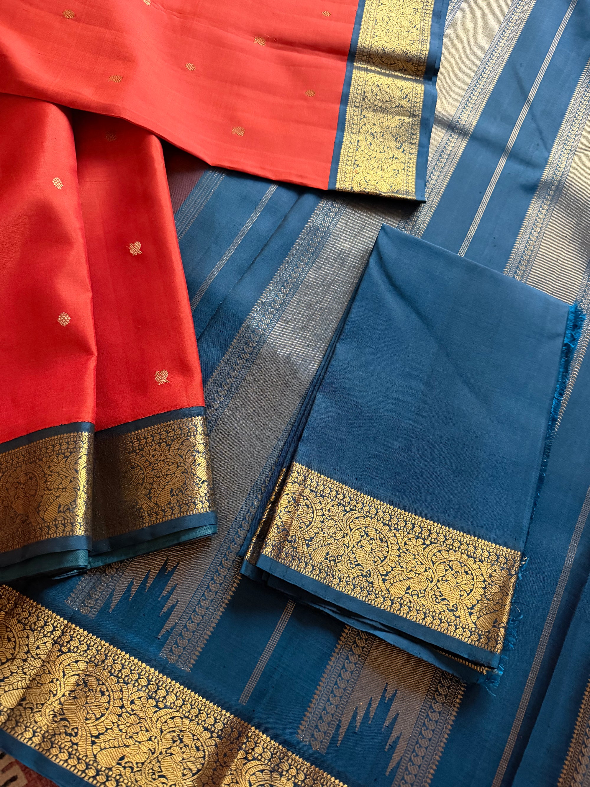 MYTHILI:  Rust Orange + Teal