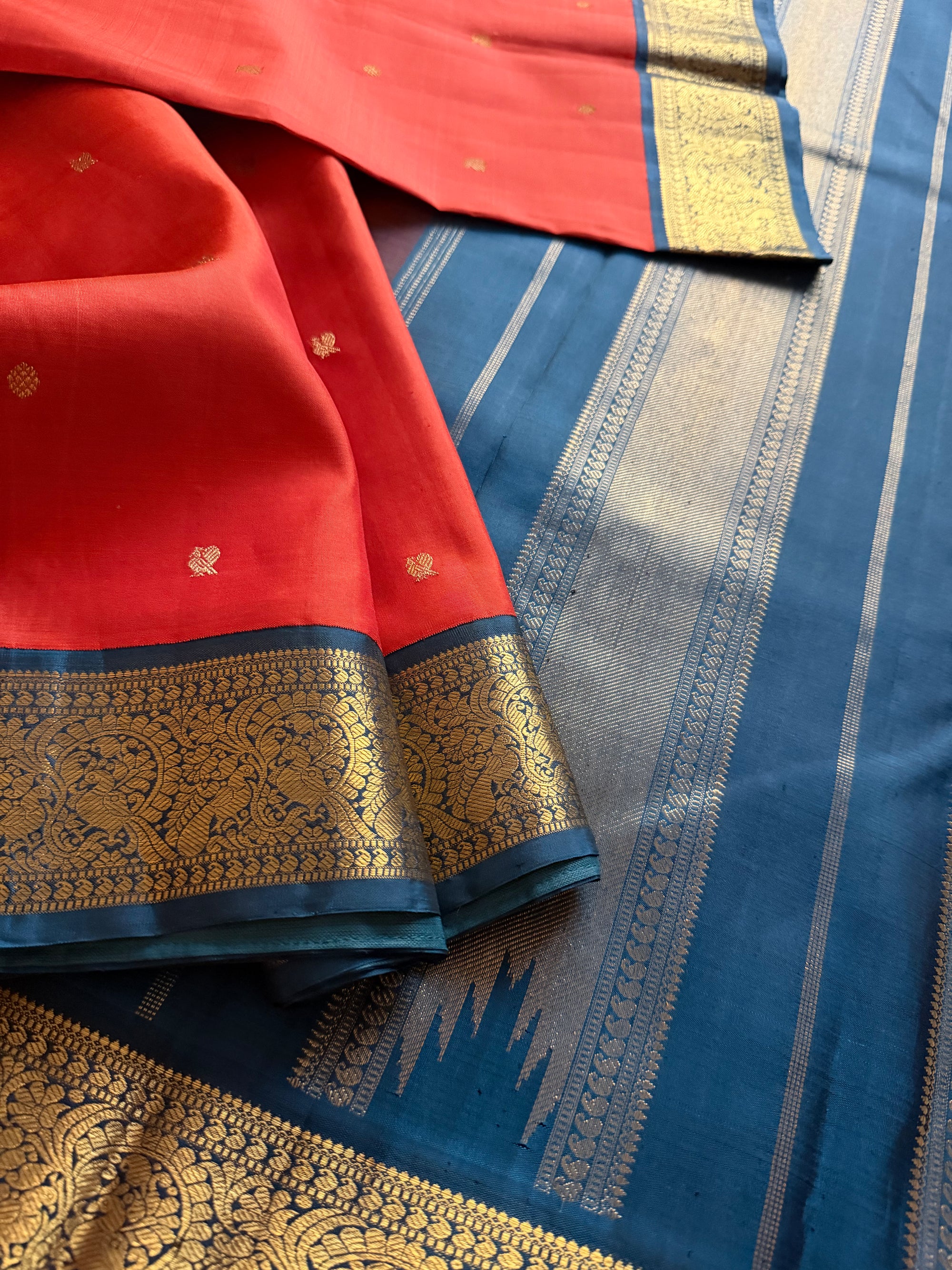 MYTHILI:  Rust Orange + Teal