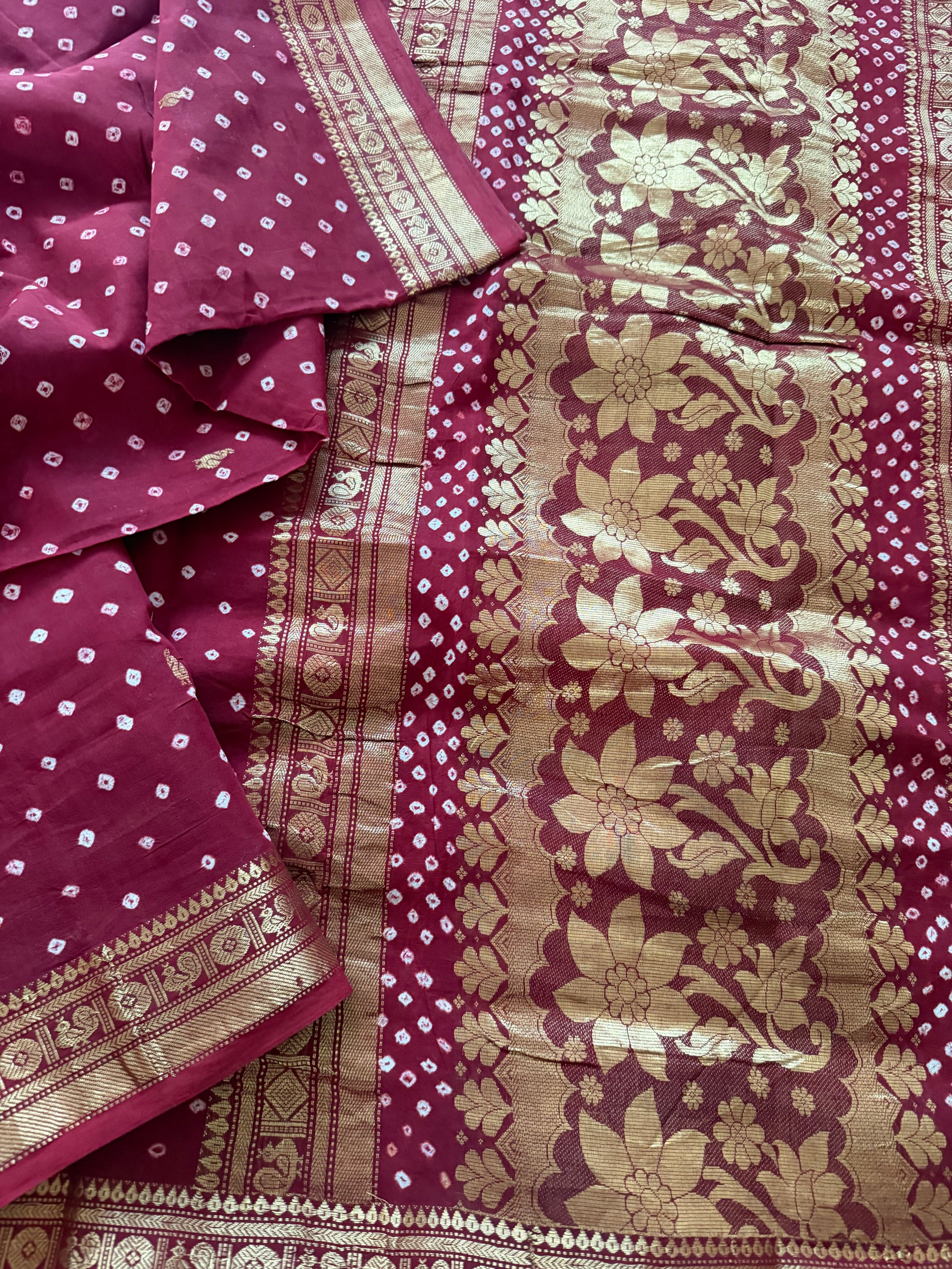 Handknotted Sungudi - Annam pet (Madura Red)