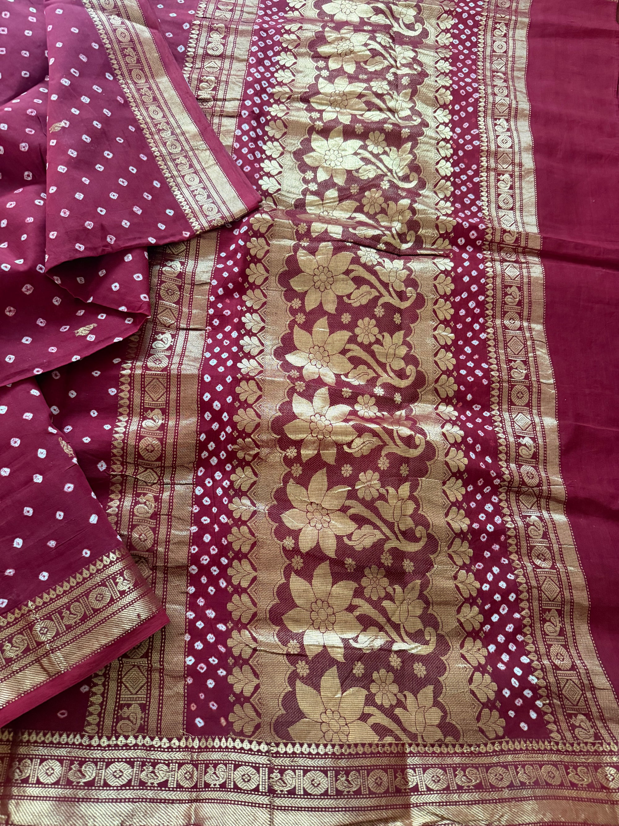 Handknotted Sungudi - Annam pet (Madura Red)