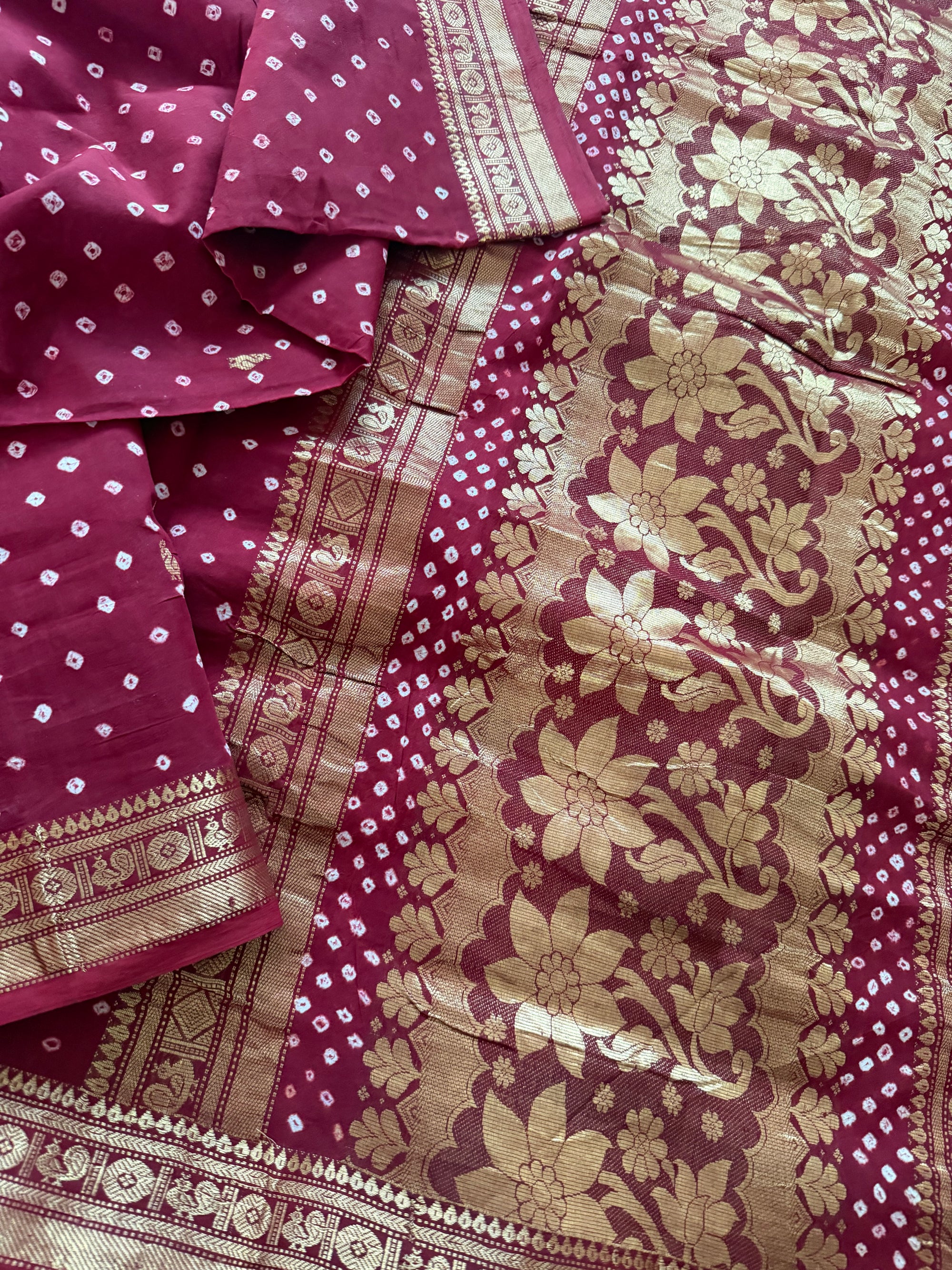 Handknotted Sungudi - Annam pet (Madura Red)