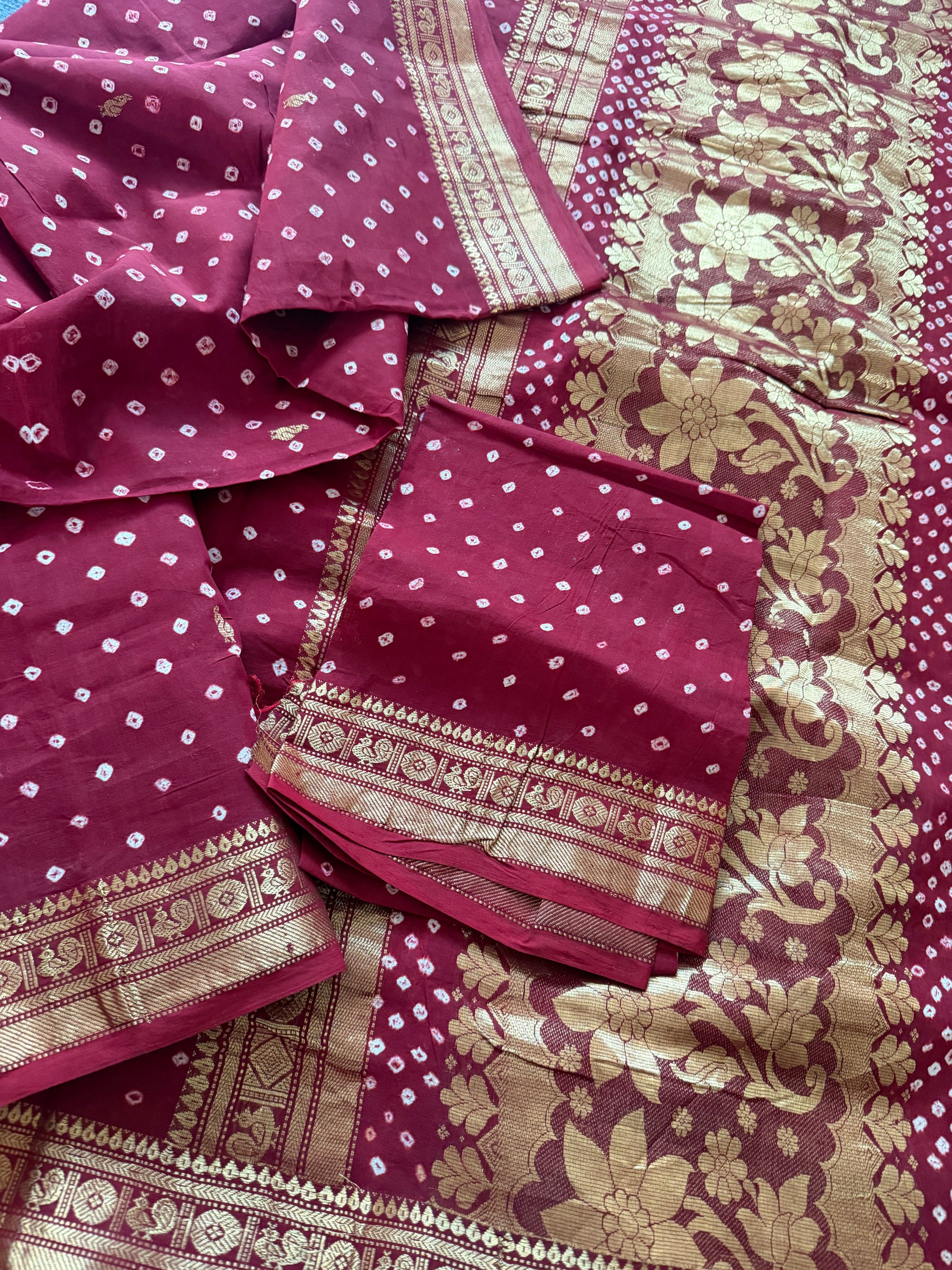 Handknotted Sungudi - Annam pet (Madura Red)