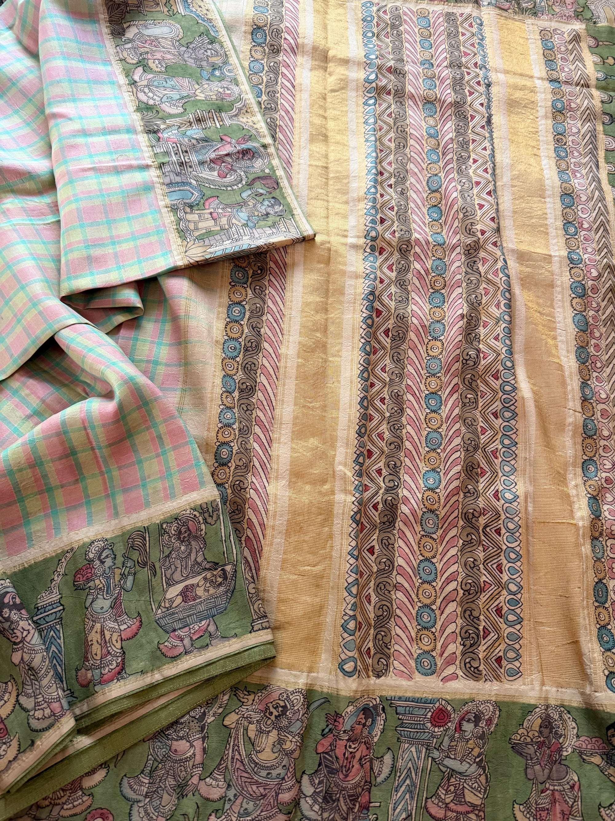 VRIKSHA: Miniature Kalamkari on Kanjivaram Silk