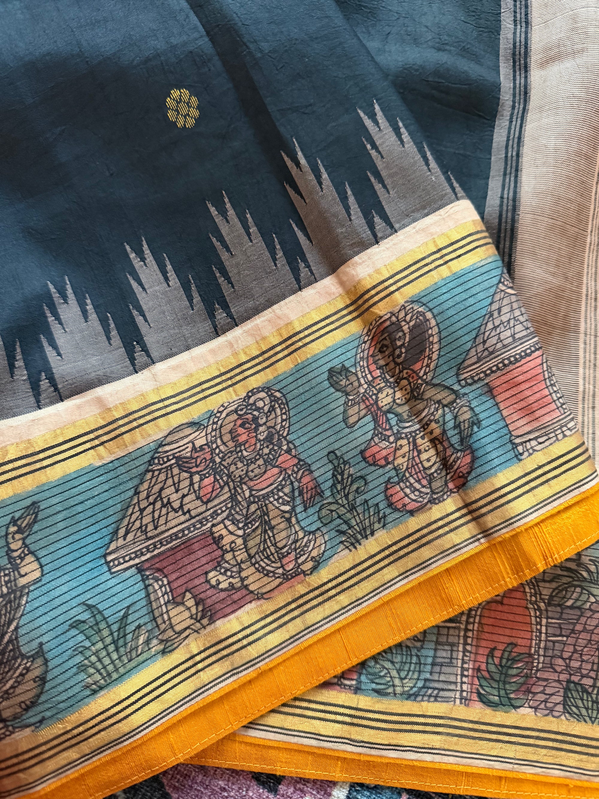 VRIKSHA: Miniature Kalamkari on Kanjivaram Silk