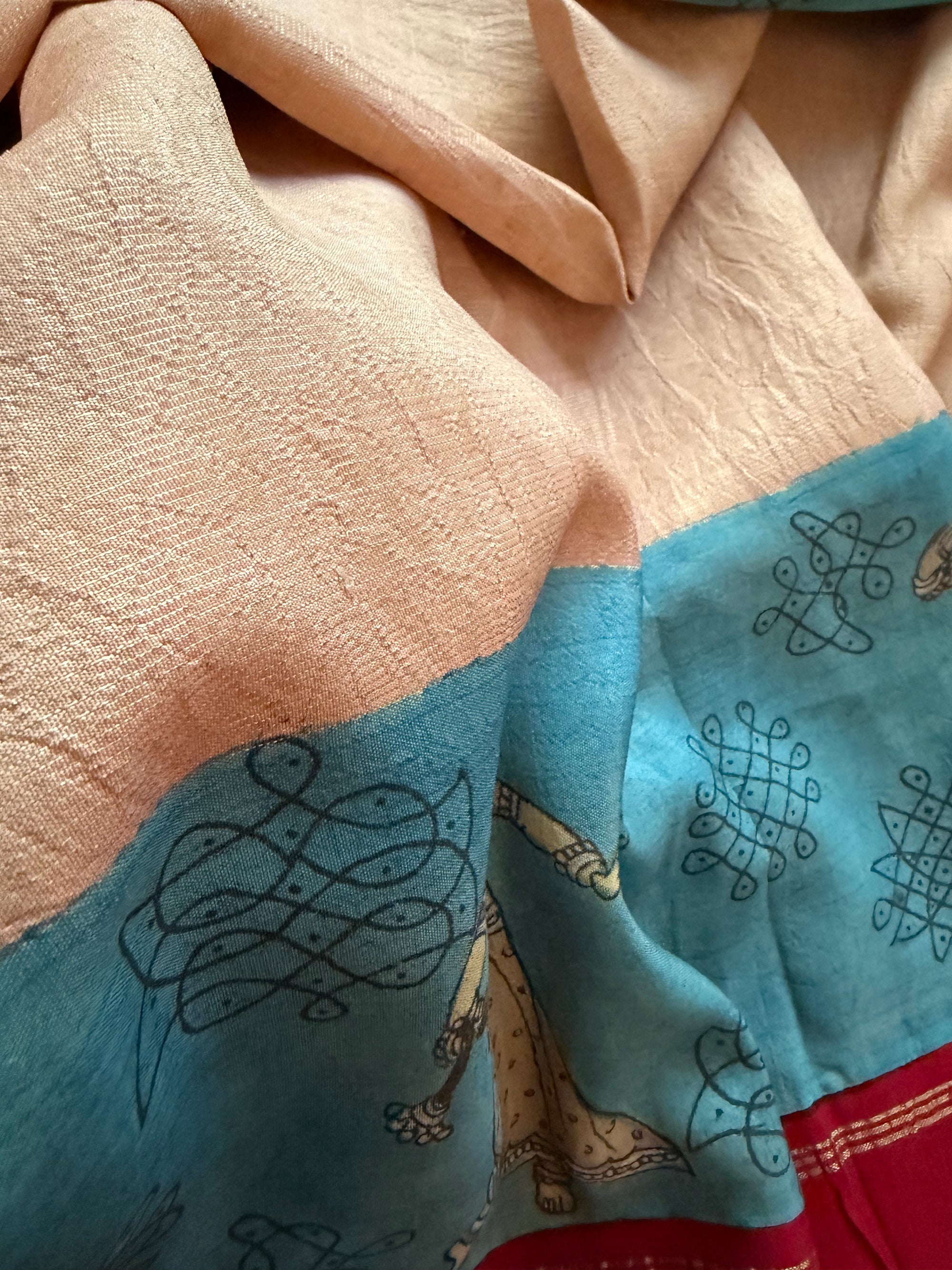 VRIKSHA: Miniature Kalamkari on Kanjivaram Silk (Vairaoosi)