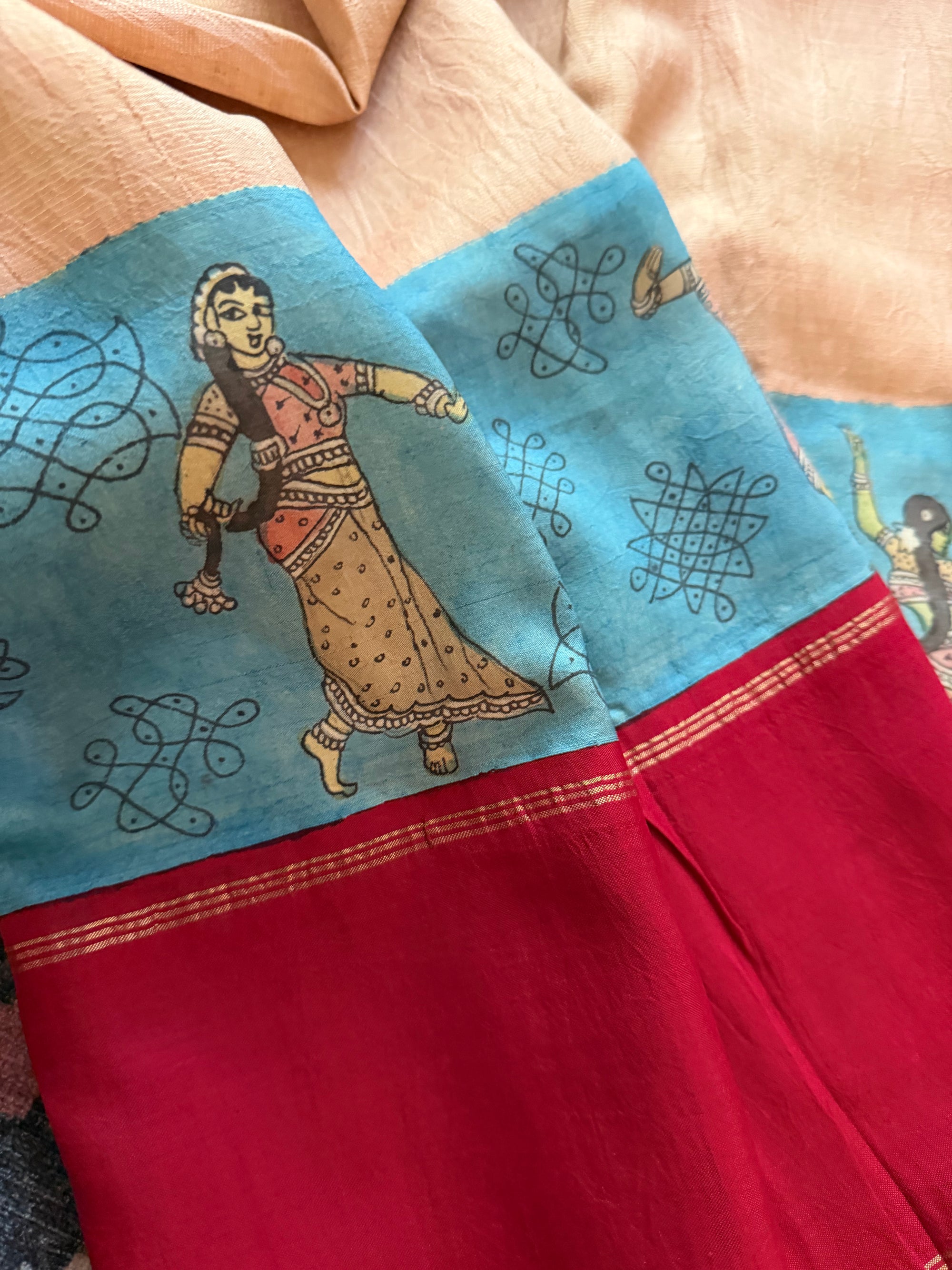 VRIKSHA: Miniature Kalamkari on Kanjivaram Silk (Vairaoosi)