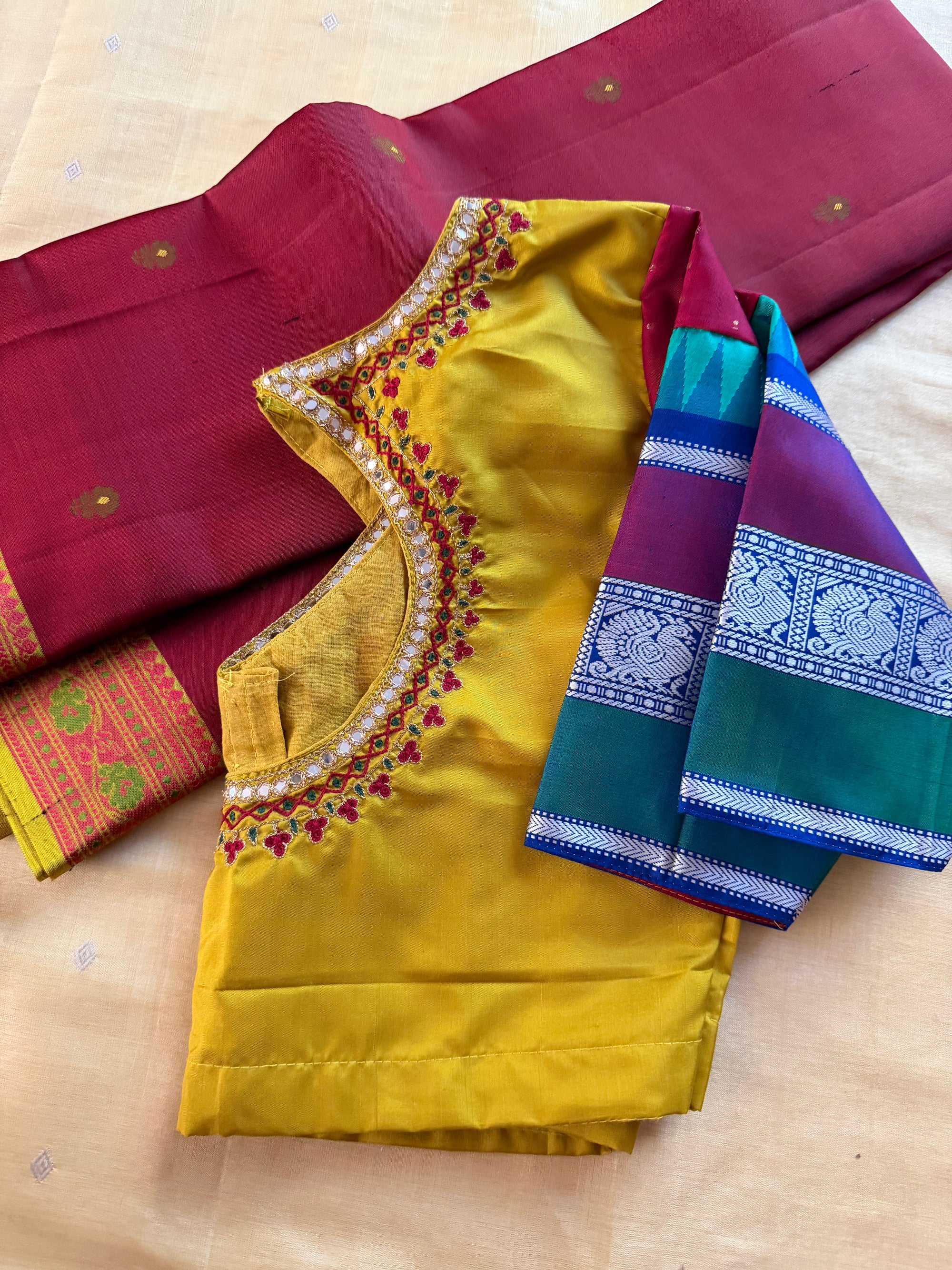 Handcrafted Ready to Wear Blouse : Kanjivaram Silk (Sampanga)