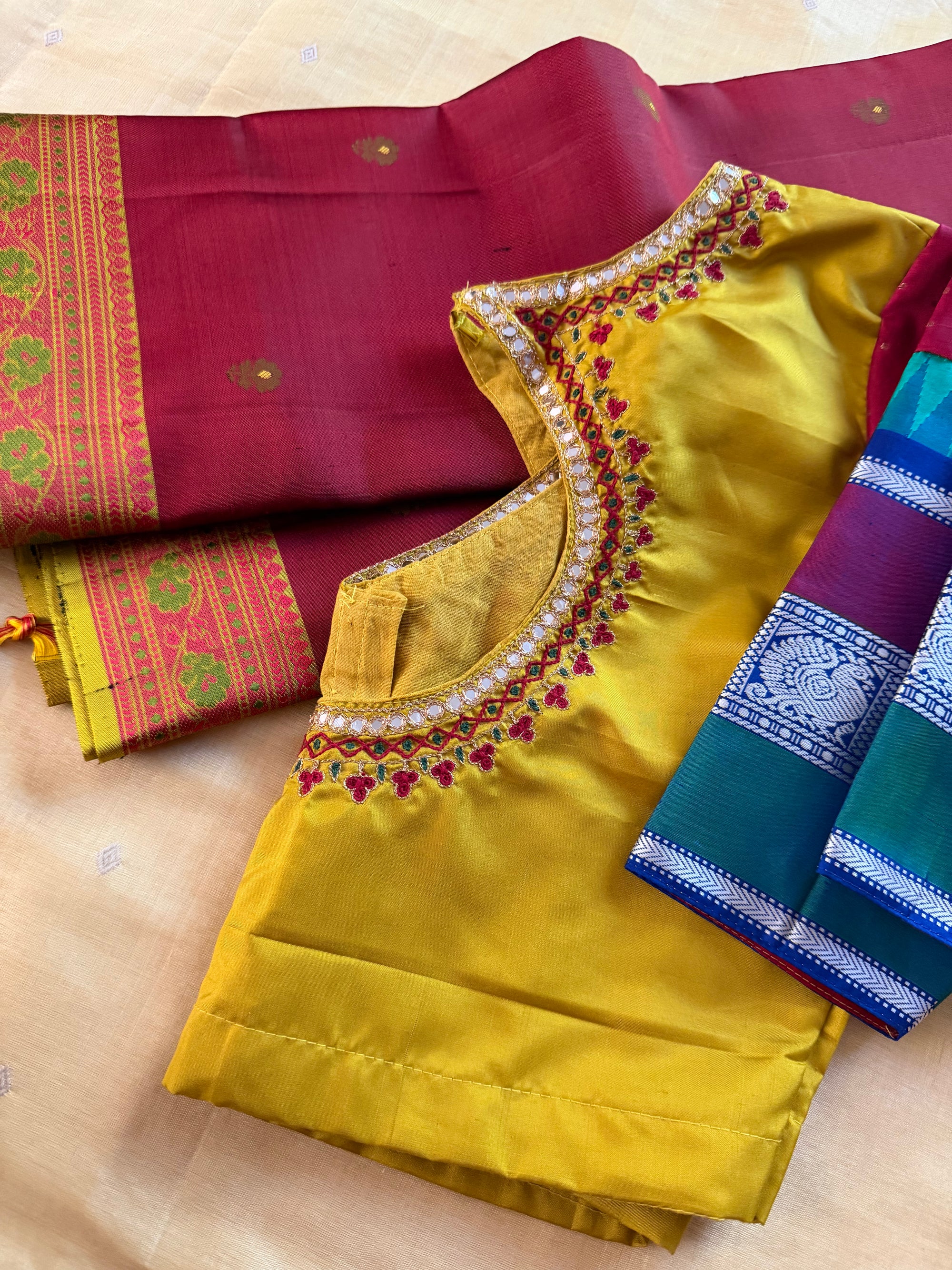 Handcrafted Ready to Wear Blouse : Kanjivaram Silk (Sampanga)