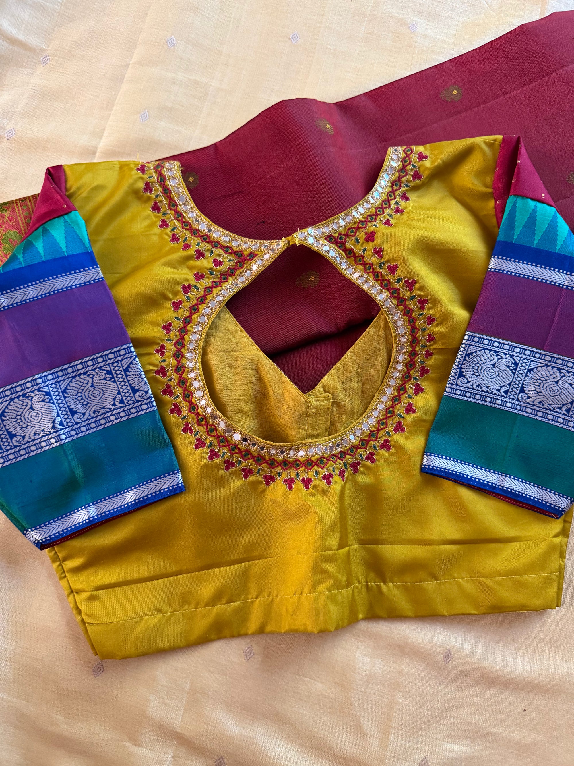 Handcrafted Ready to Wear Blouse : Kanjivaram Silk (Sampanga)