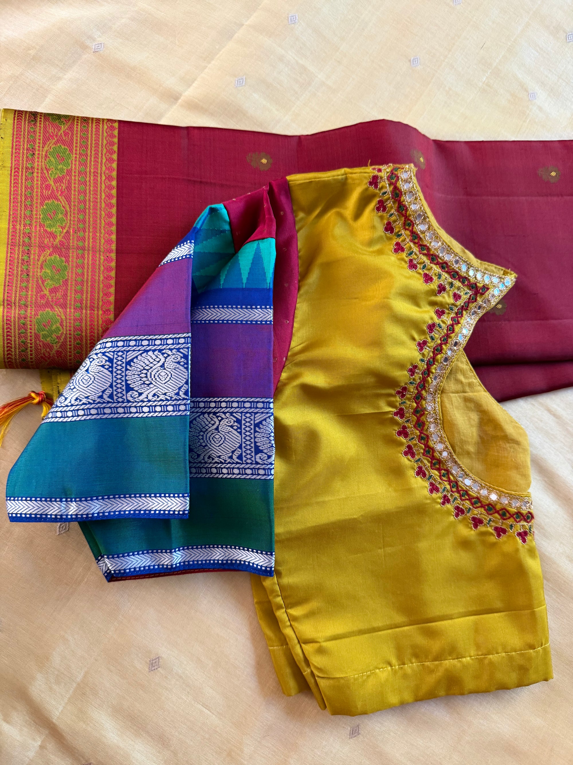 Handcrafted Ready to Wear Blouse : Kanjivaram Silk (Sampanga)