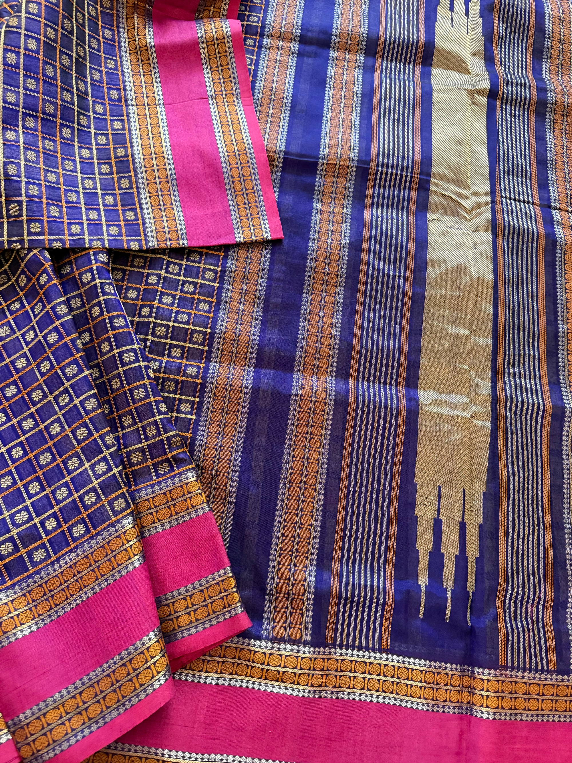 Silk Cotton :  1000 Butta (Purple Blue)