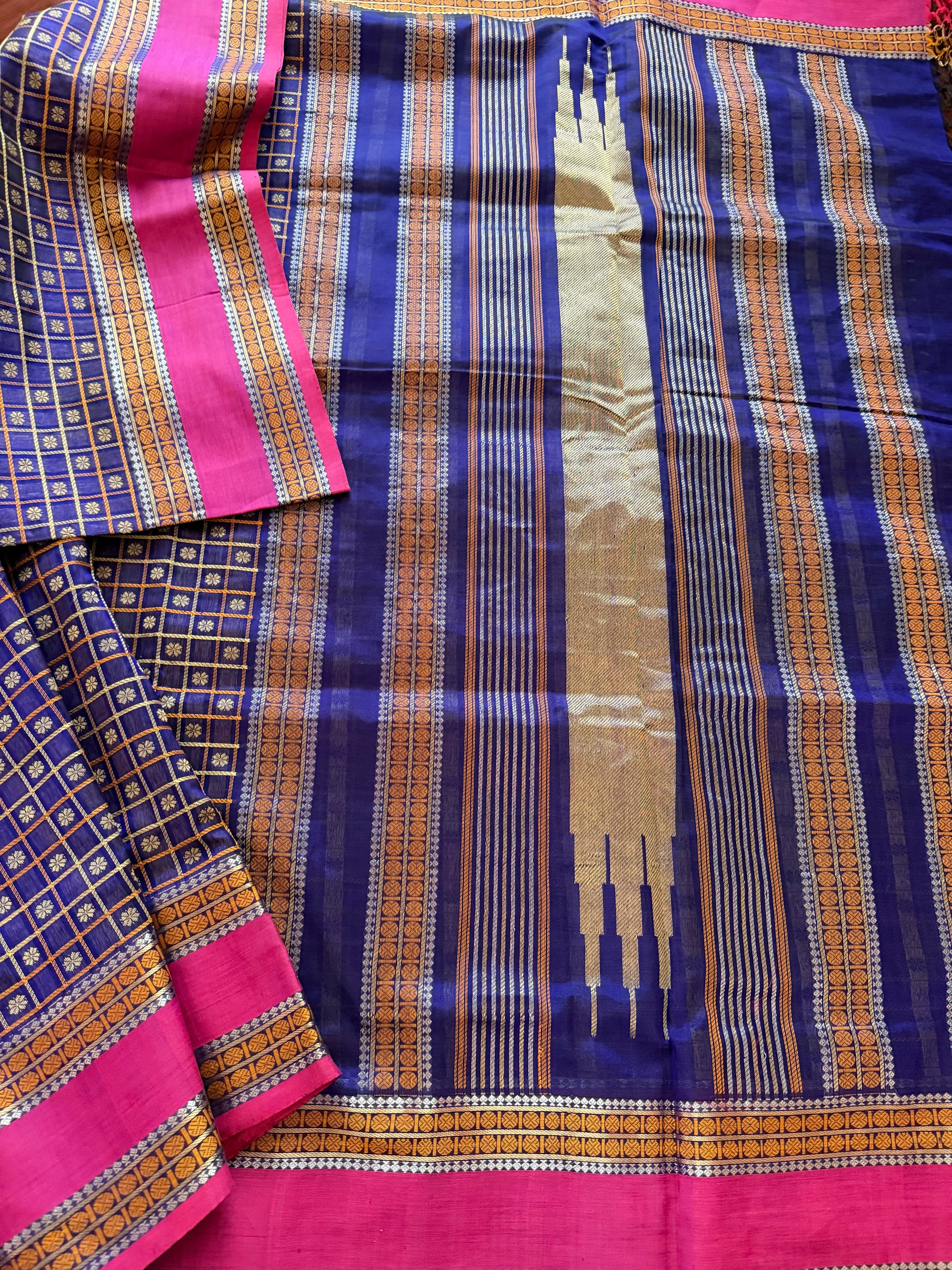 Silk Cotton :  1000 Butta (Purple Blue)