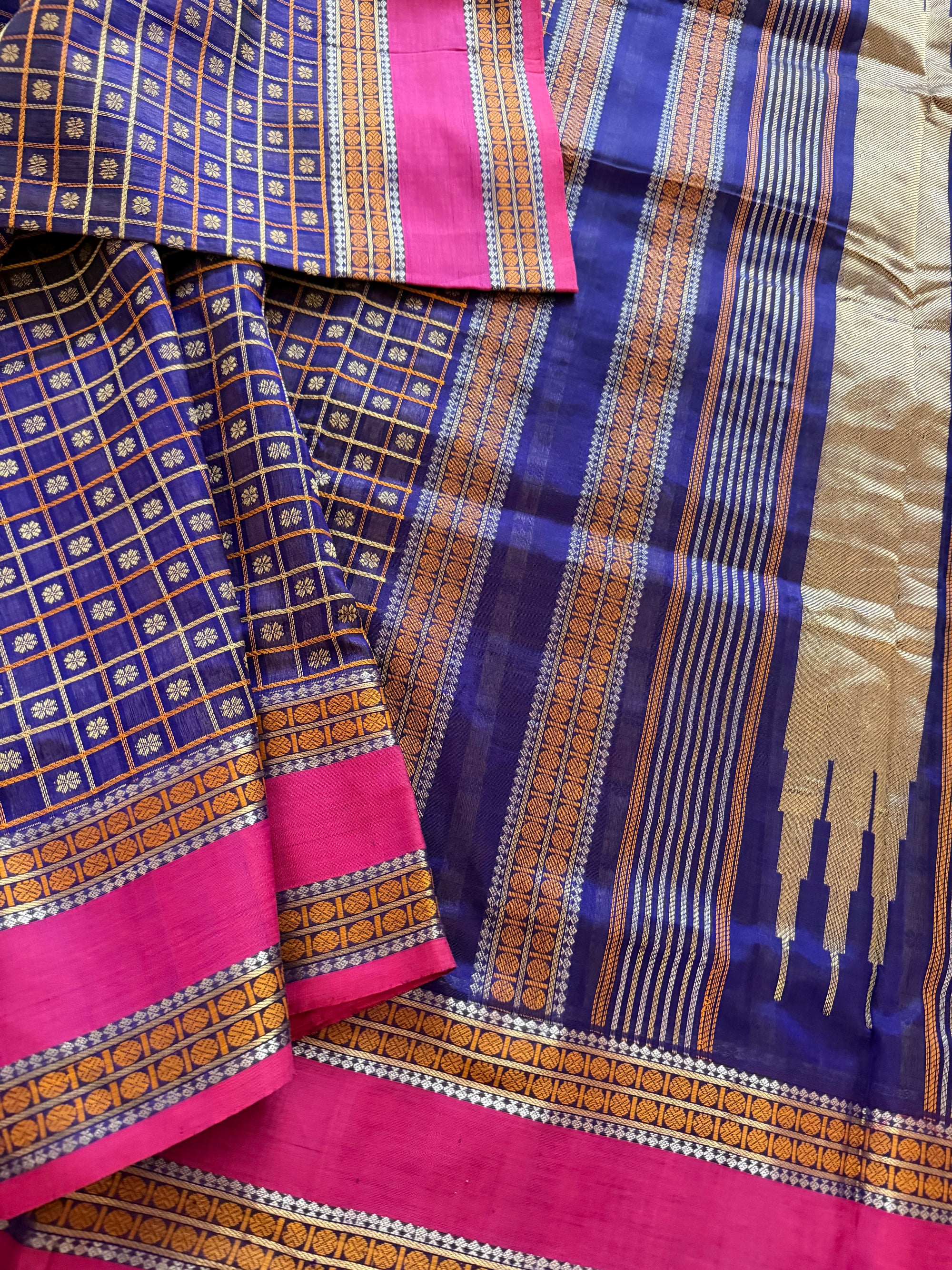 Silk Cotton :  1000 Butta (Purple Blue)