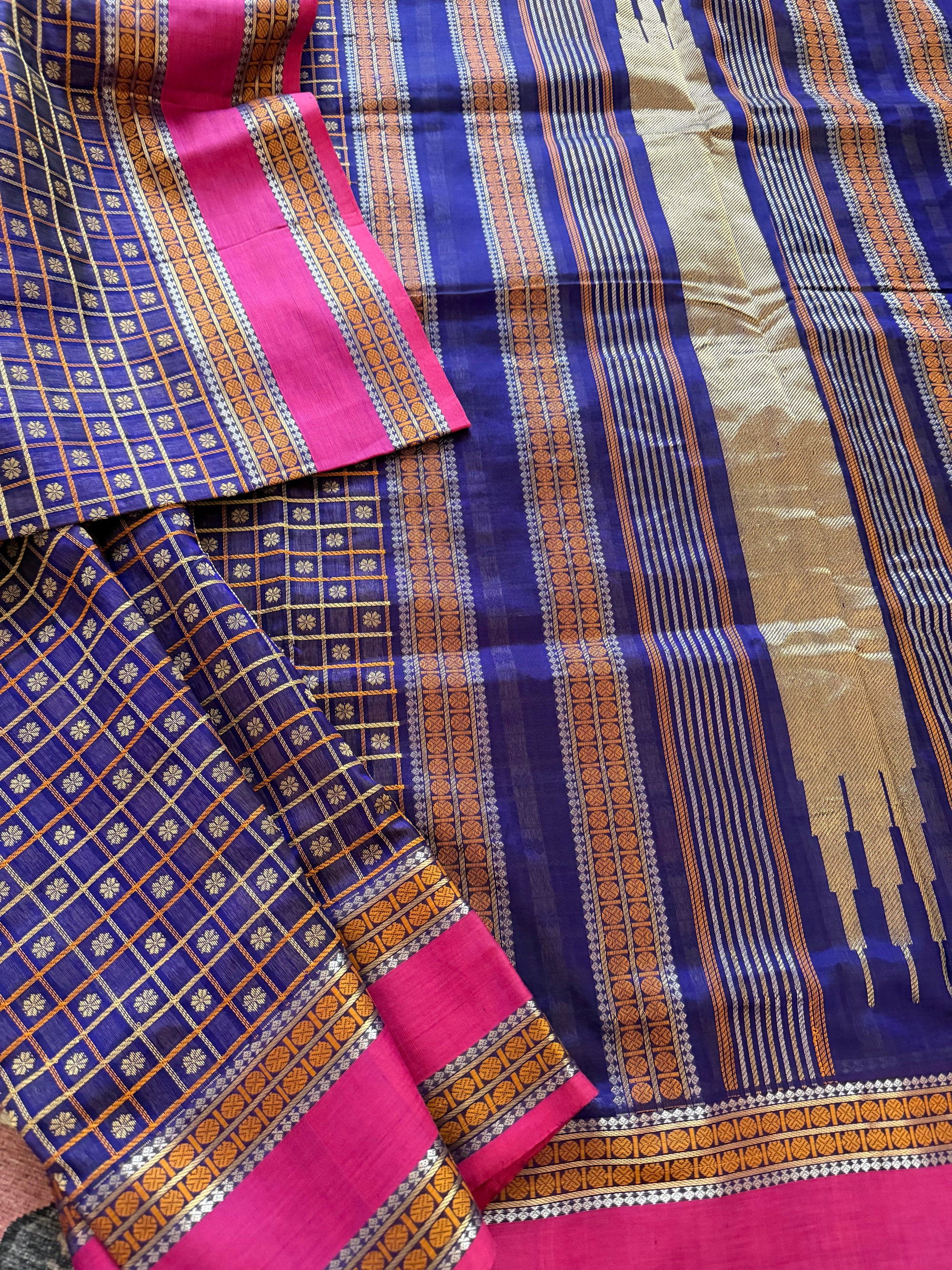 Silk Cotton :  1000 Butta (Purple Blue)