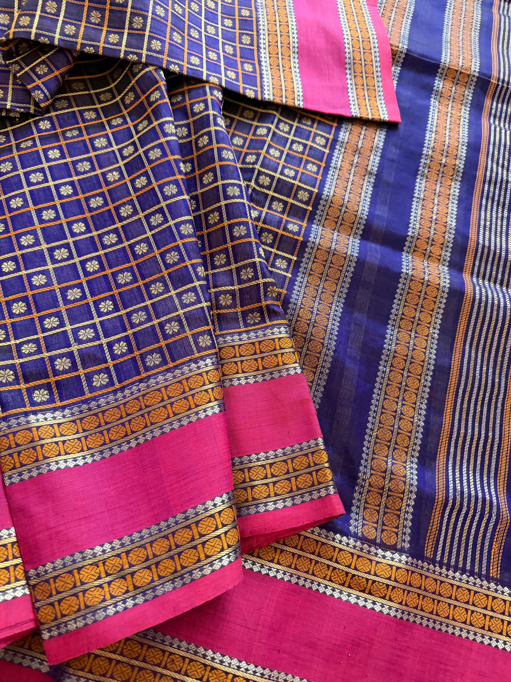 Silk Cotton :  1000 Butta (Purple Blue)
