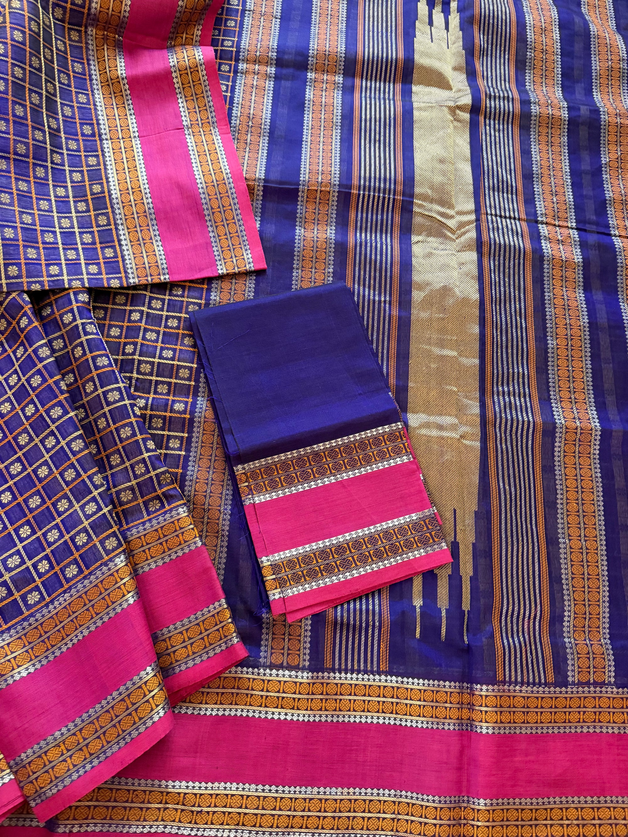 Silk Cotton :  1000 Butta (Purple Blue)