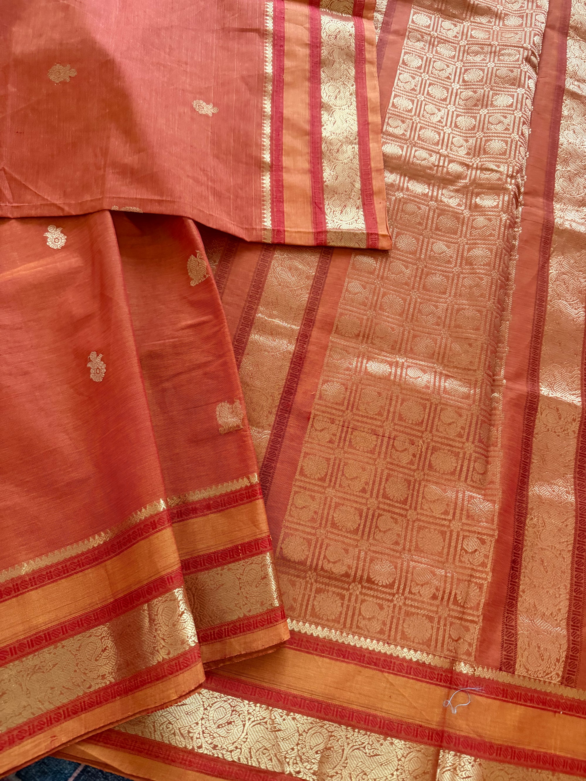 Silk Cotton :  Rust orange