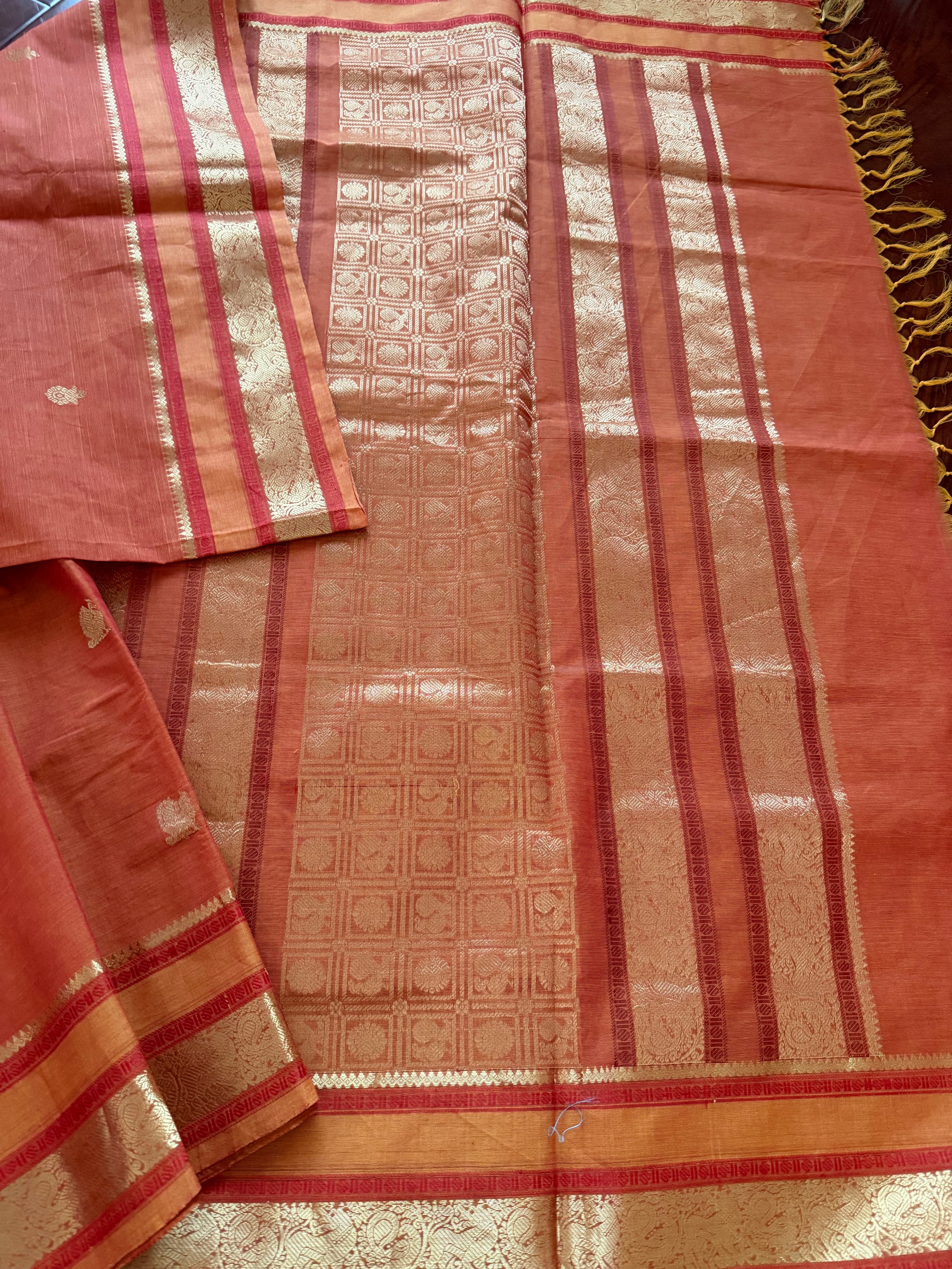 Silk Cotton :  Rust orange