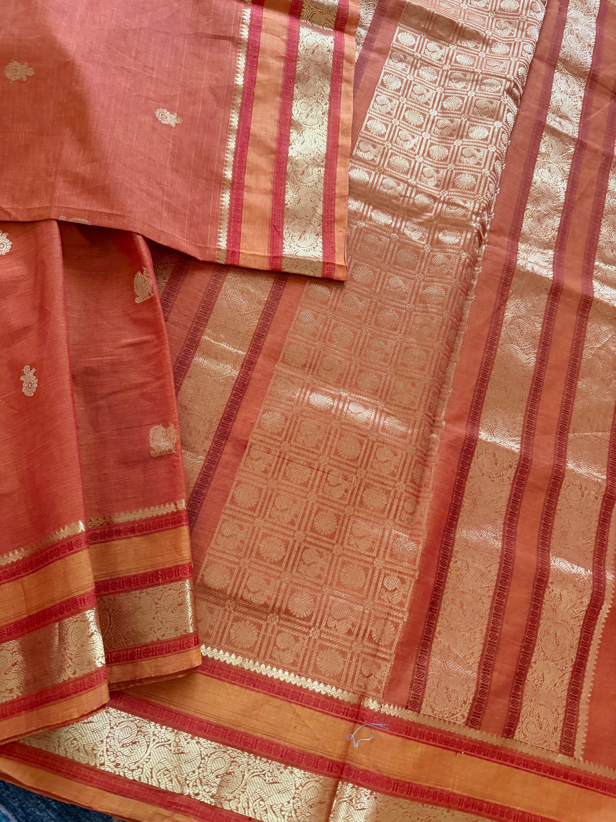 Silk Cotton :  Rust orange