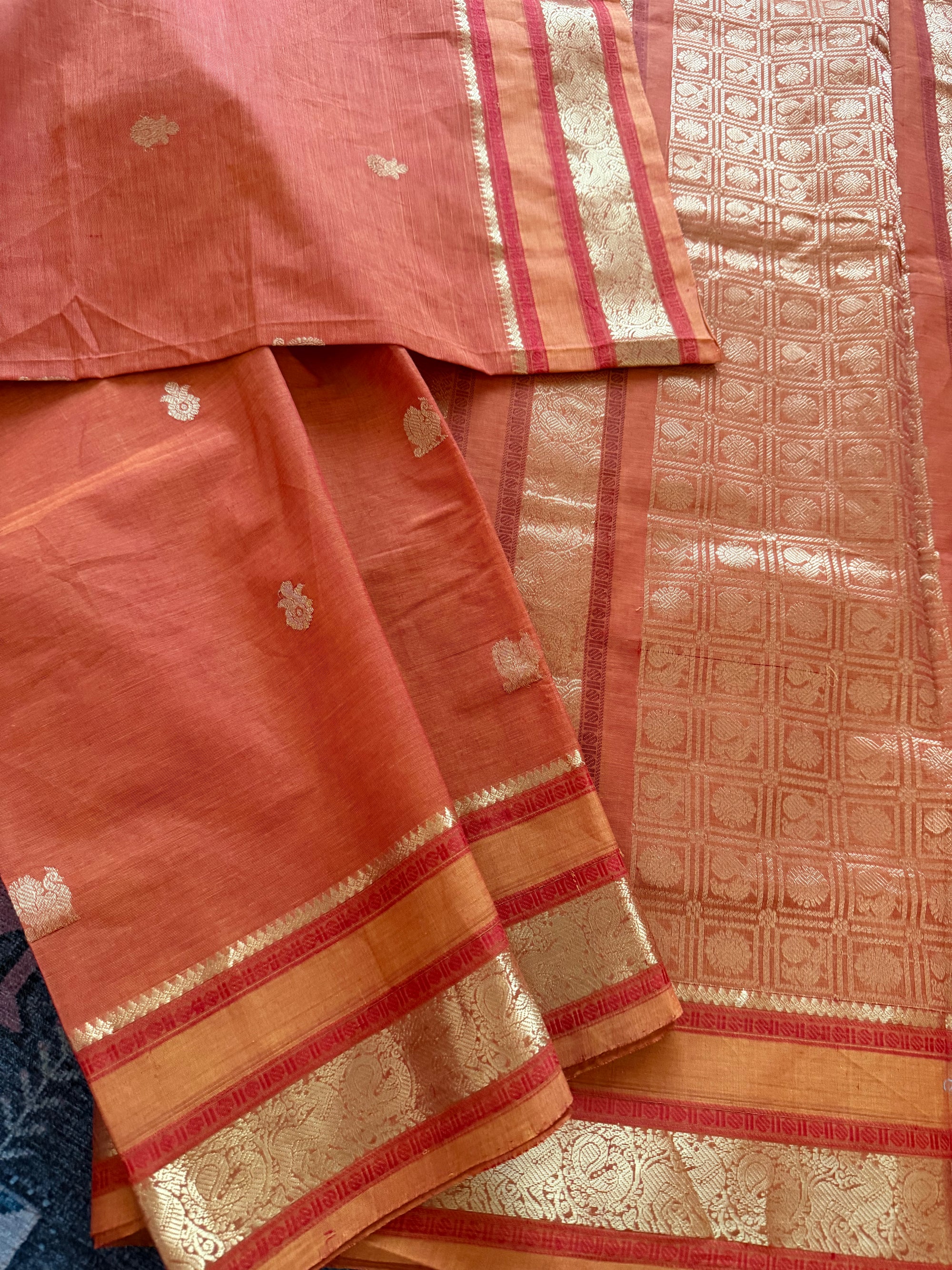 Silk Cotton :  Rust orange