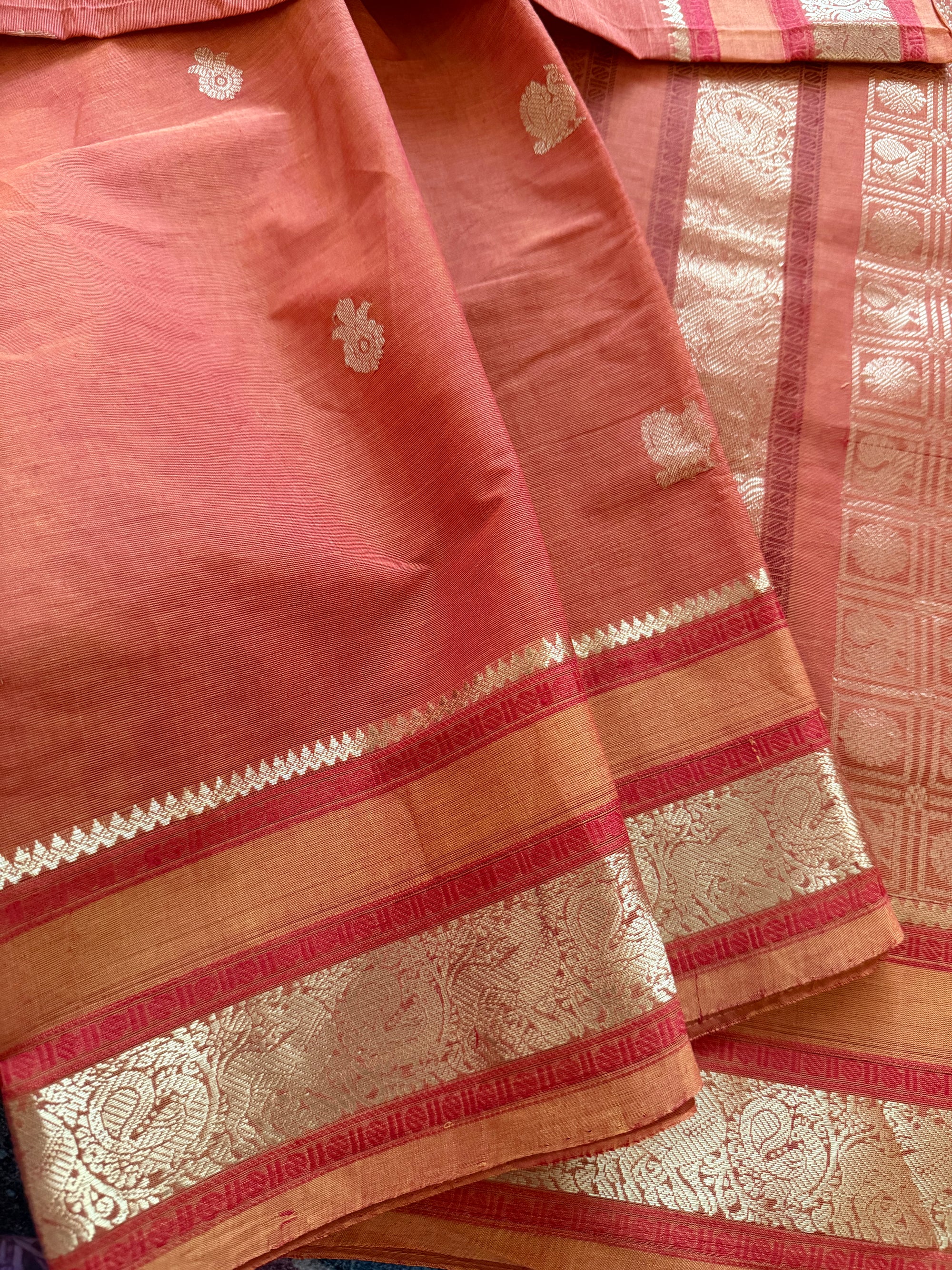 Silk Cotton :  Rust orange