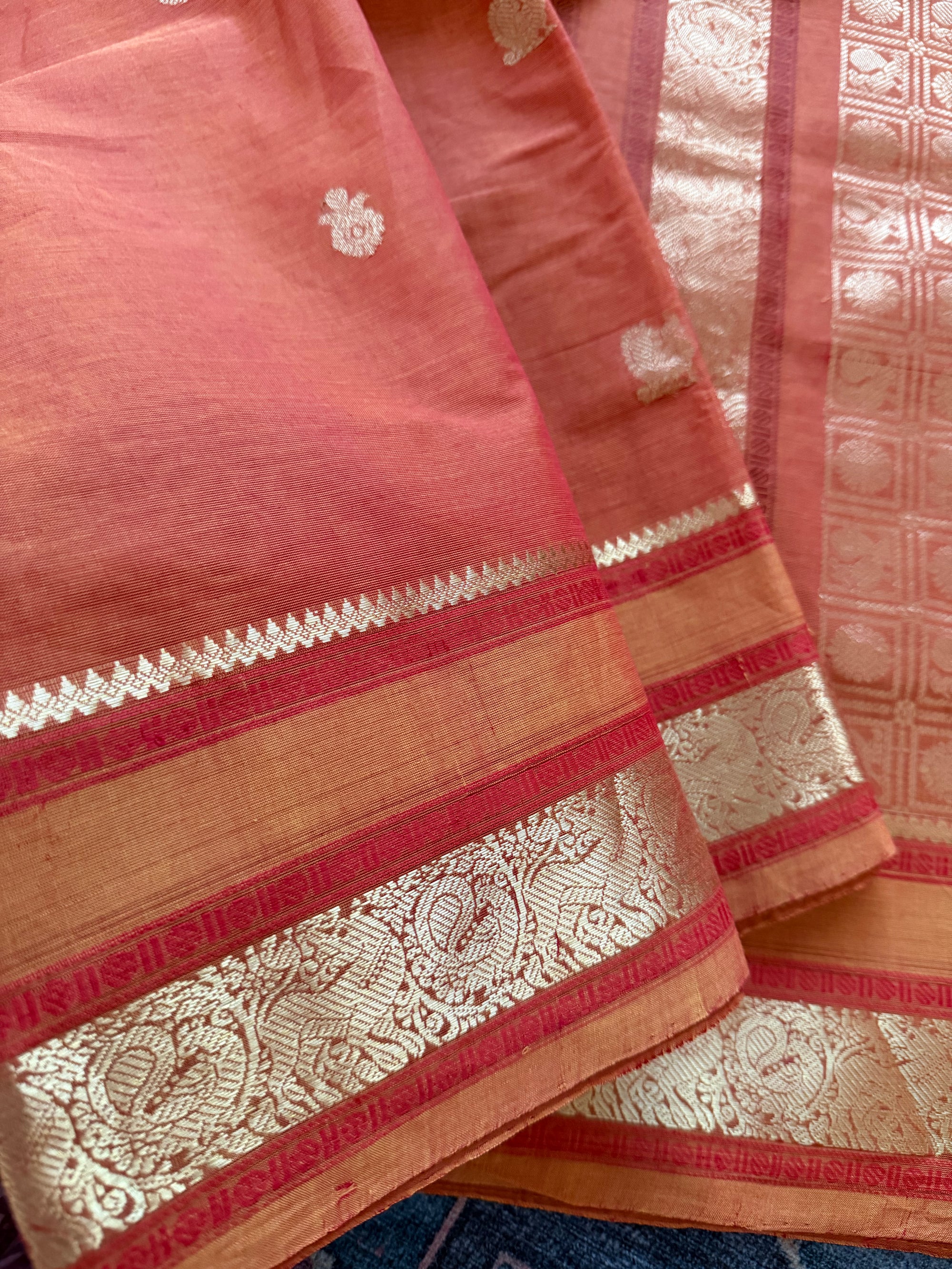 Silk Cotton :  Rust orange